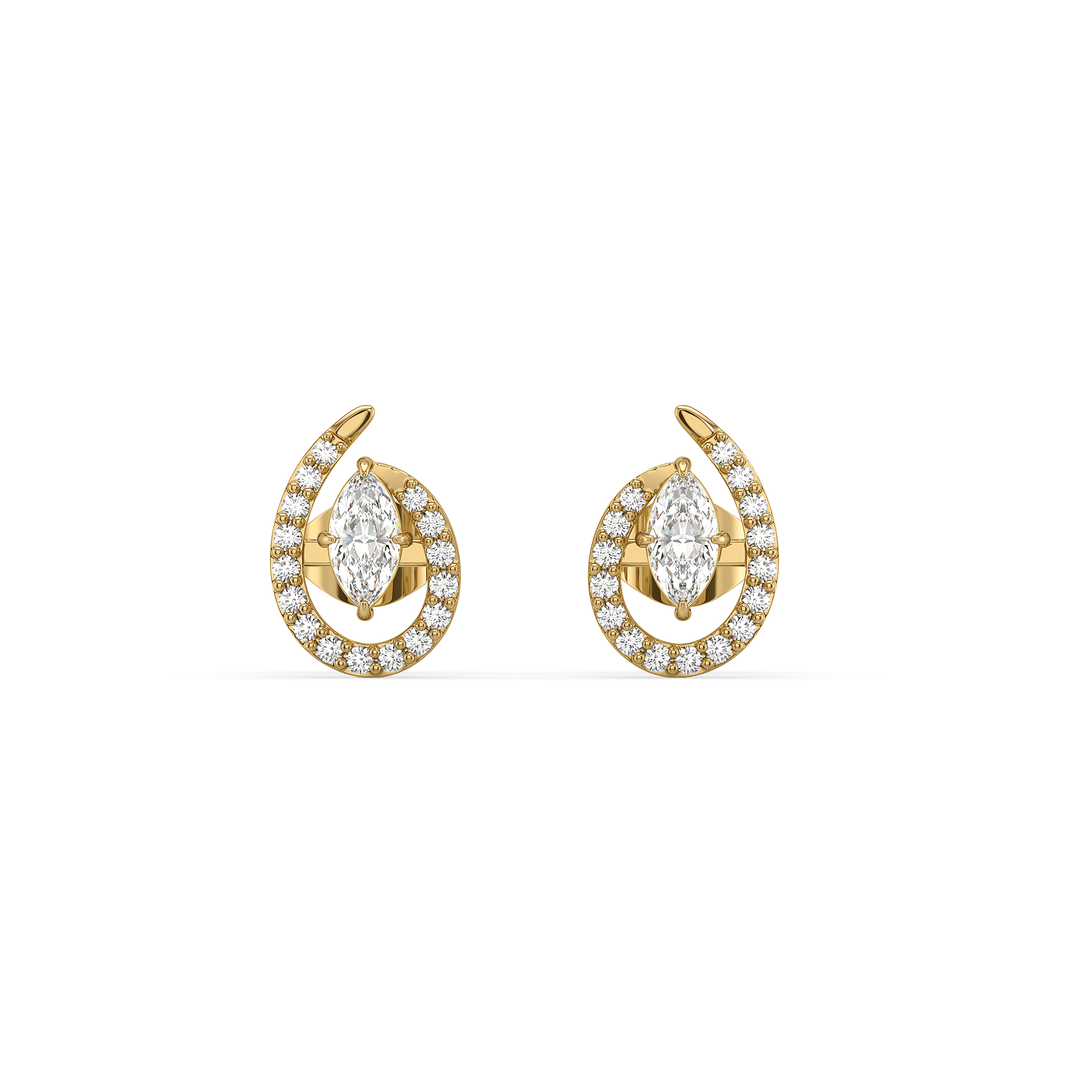 Queen in Marquise Studs - Pure Gold Lab Diamond Earrings