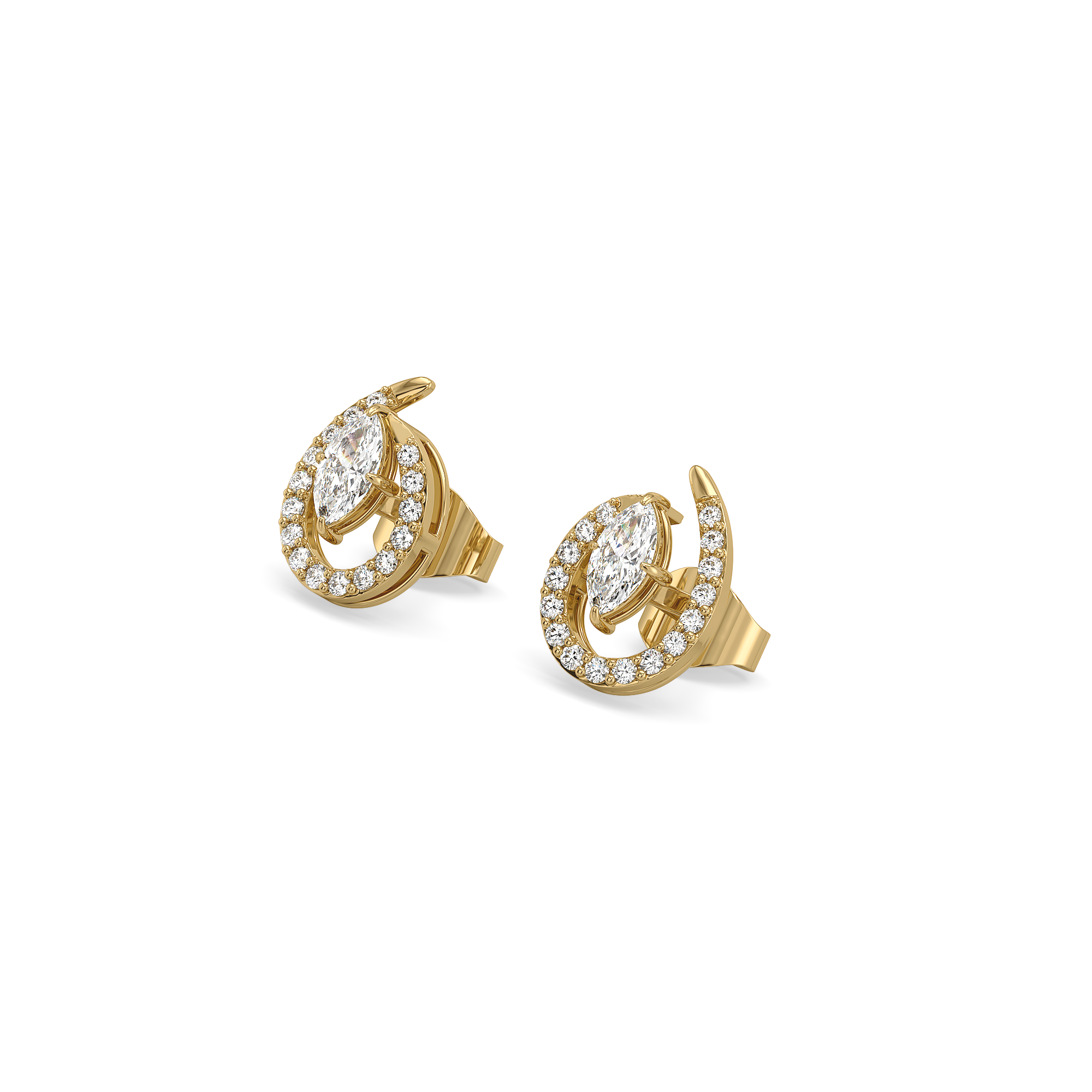 Queen in Marquise Studs - Pure Gold Lab Diamond Earrings Main image