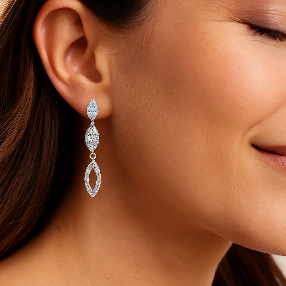 Marquise Mist Drops - Pure Gold Lab Diamond Earrings Secondary image