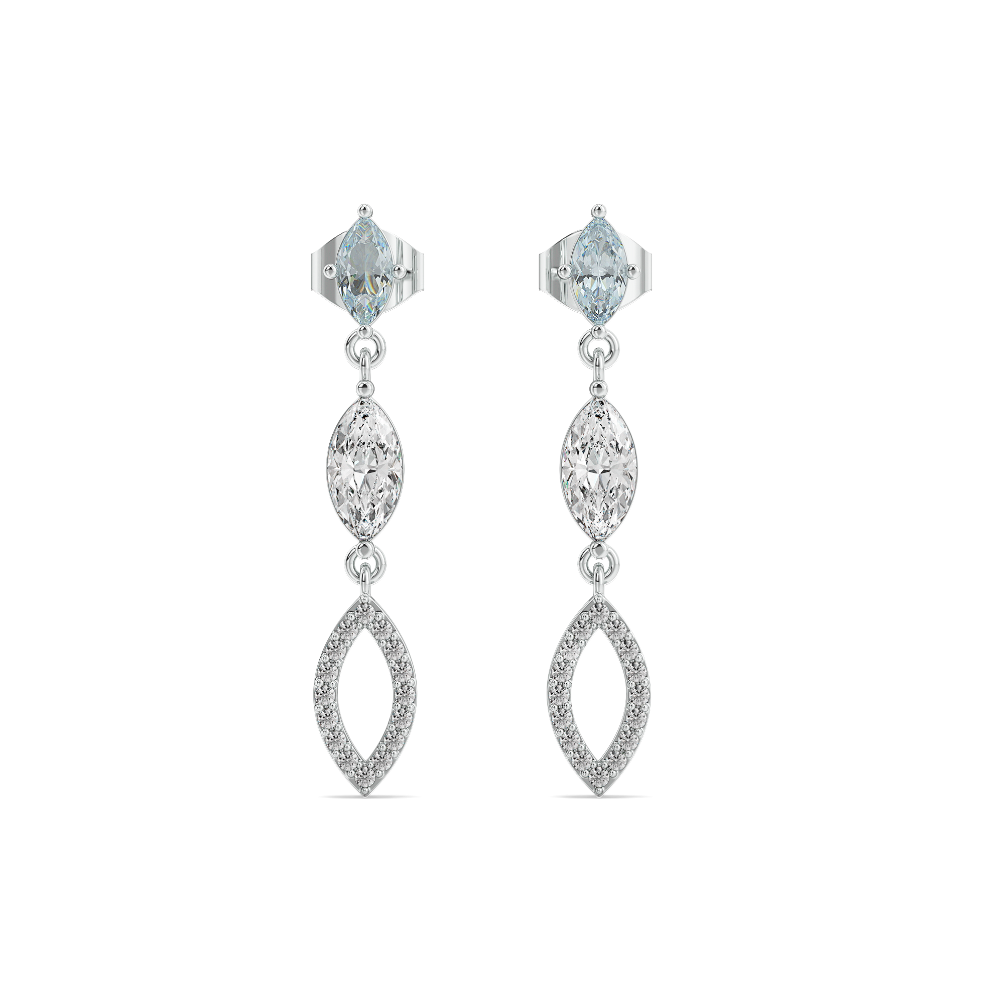 Marquise Mist Drops - Pure Gold Lab Diamond Earrings Main image