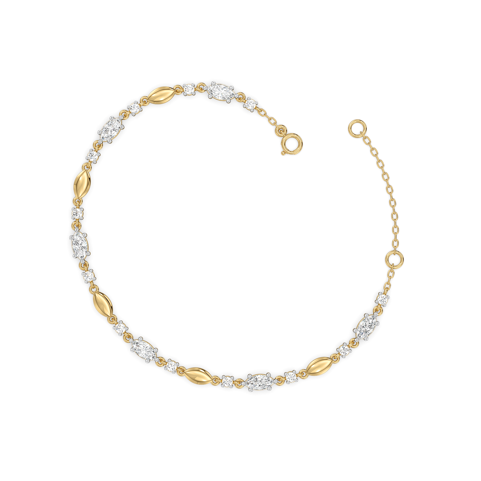 Draped in Marquise - Pure Gold Lab Diamond Bracelets