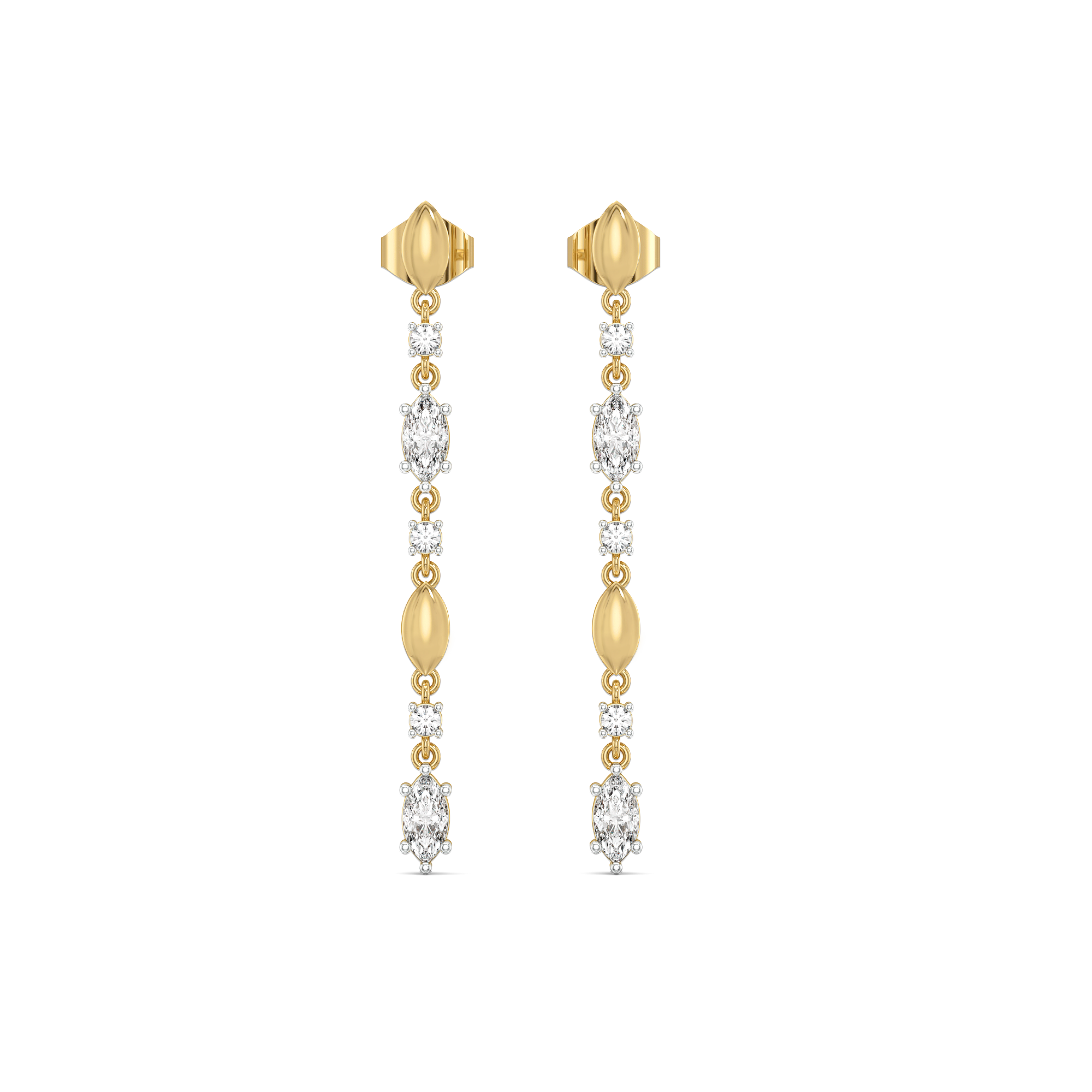 Draped in Marquise Drops - Pure Gold Lab Diamond Earrings Secondary image