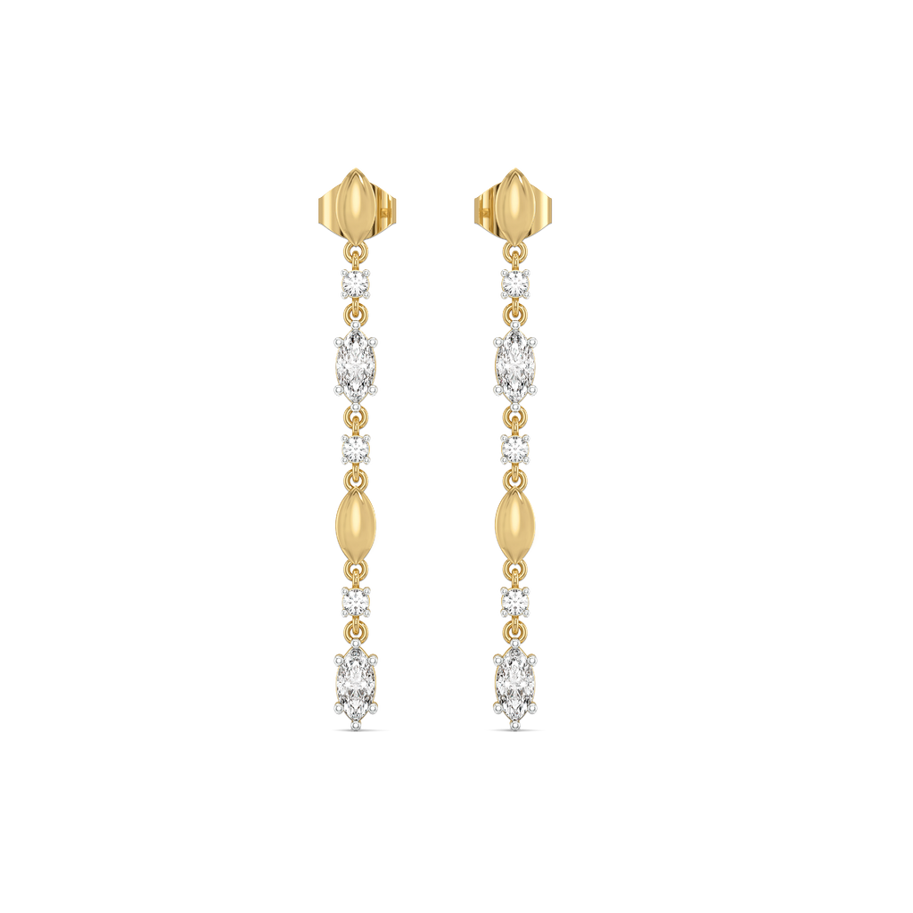 Draped in Marquise Drops - Pure Gold Lab Diamond Earrings