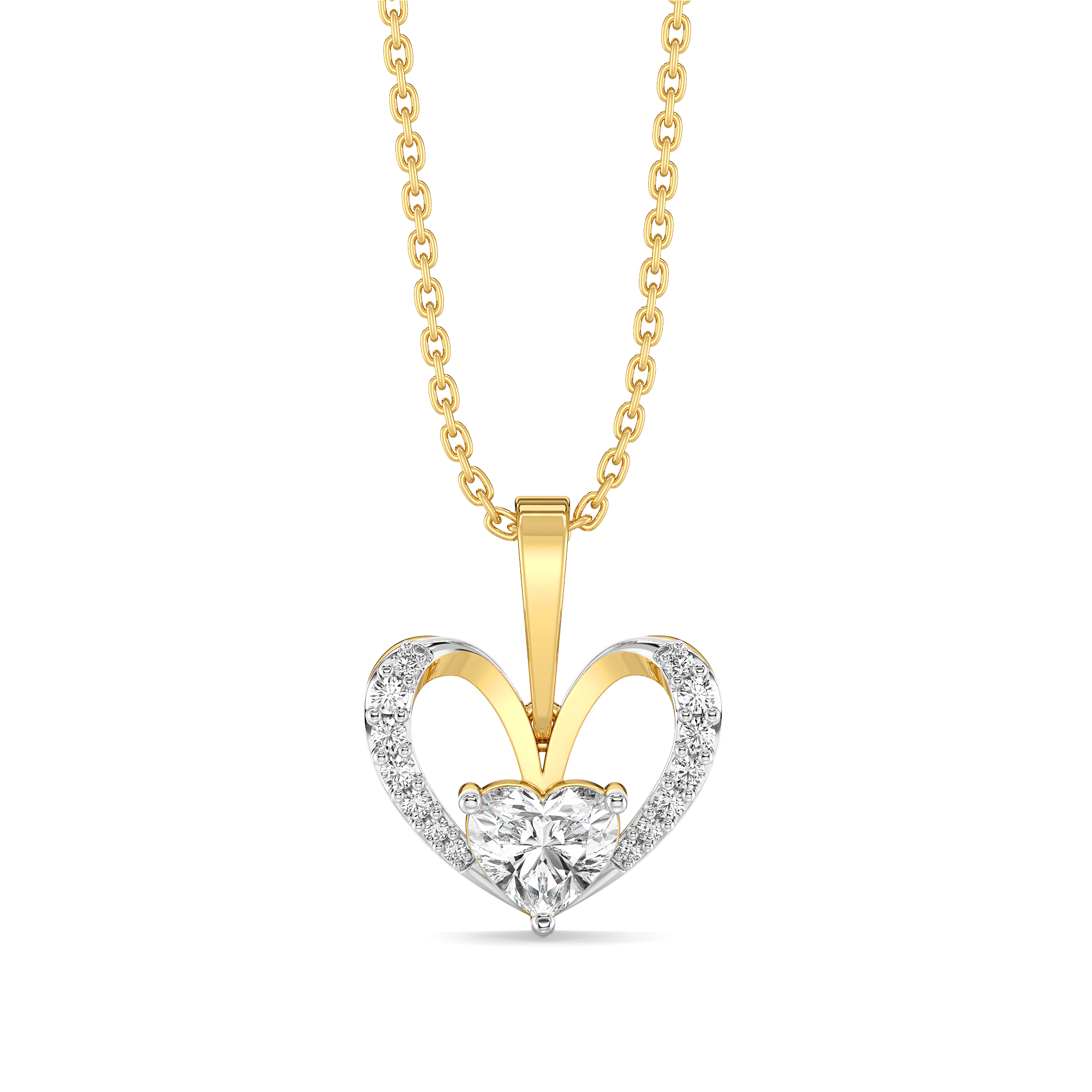 Tied in Love - Pure Gold Lab Diamond Solitaire Pendant Main image