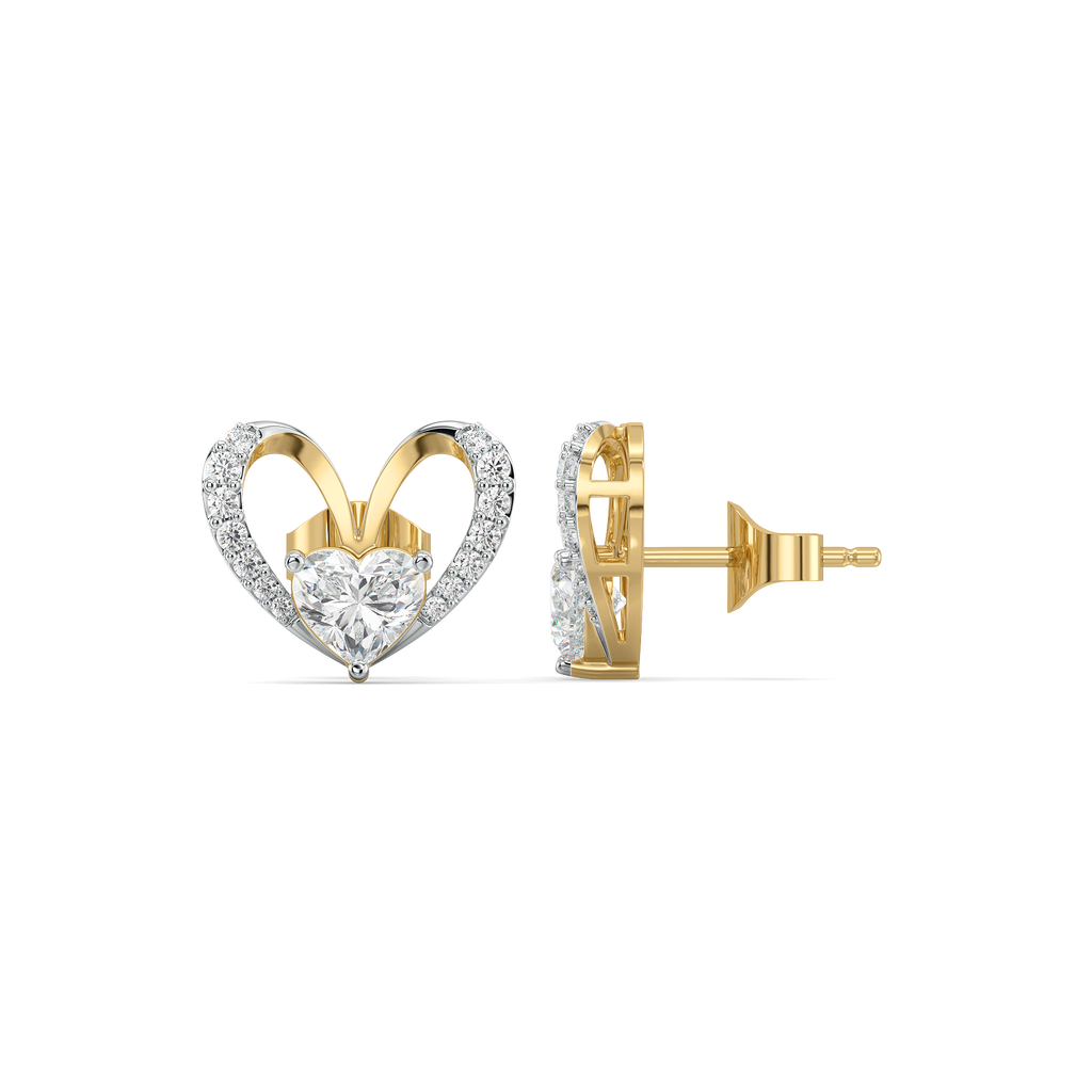 Tied in Love - Pure Gold Lab Diamond Solitaire Stud Earrings