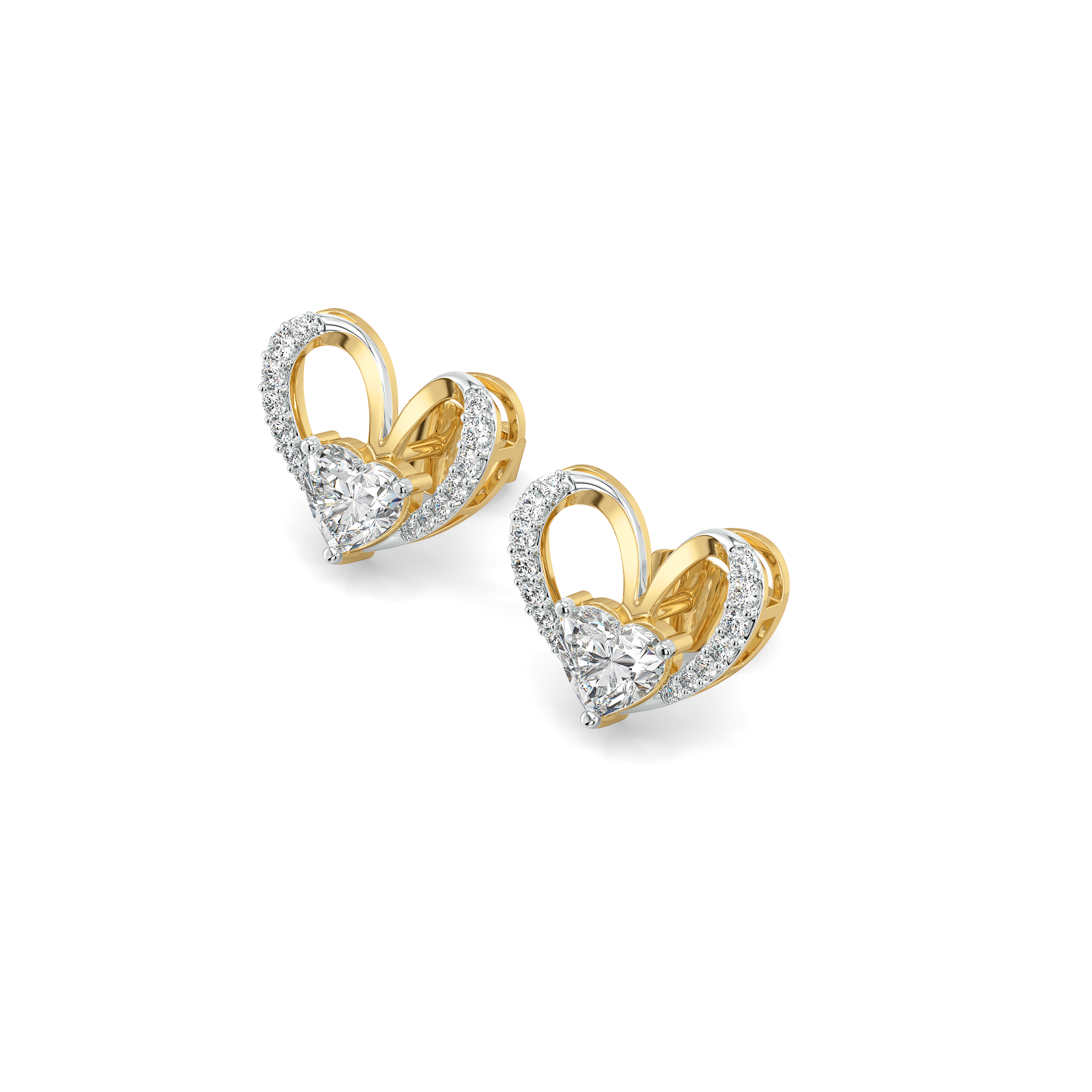 Tied in Love - Pure Gold Lab Diamond Solitaire Stud Earrings Secondary image