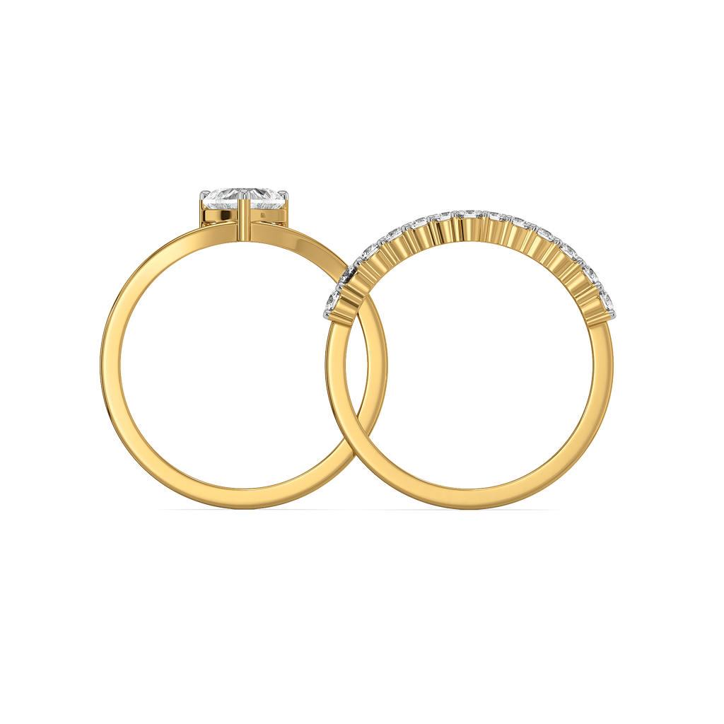 Twinkle Heart - Pure Gold Lab Diamond Stack Ring
