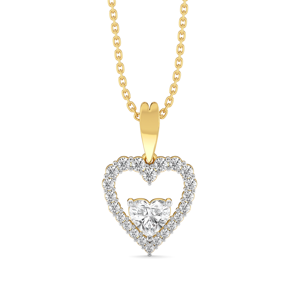 Twinkle Heart - Pure Gold Lab Diamond Pendant