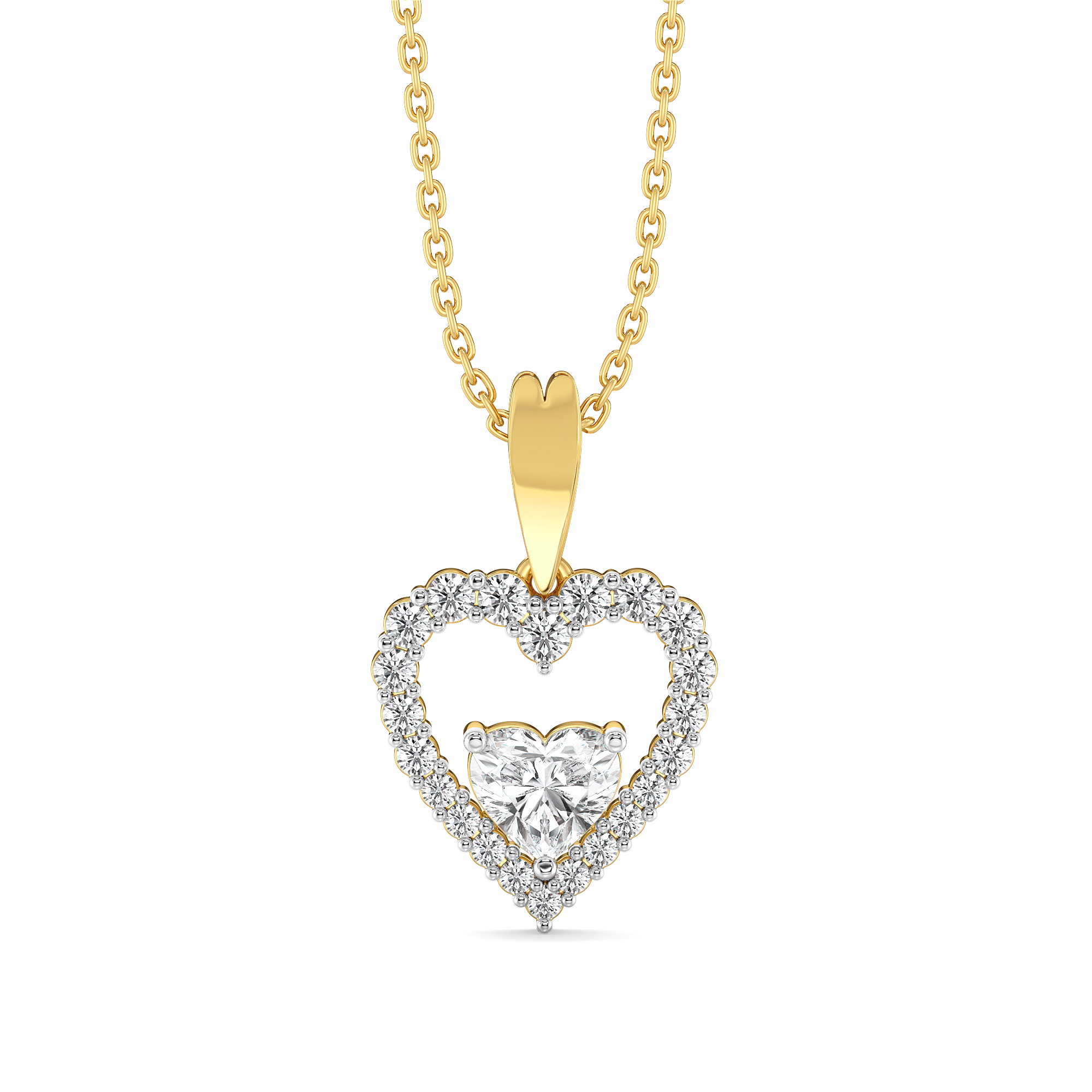 Twinkle Heart - Pure Gold Lab Diamond Pendant