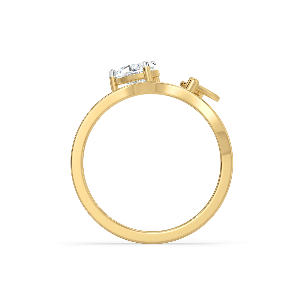 Little Bow Heart - Pure Gold Lab Diamond Ring