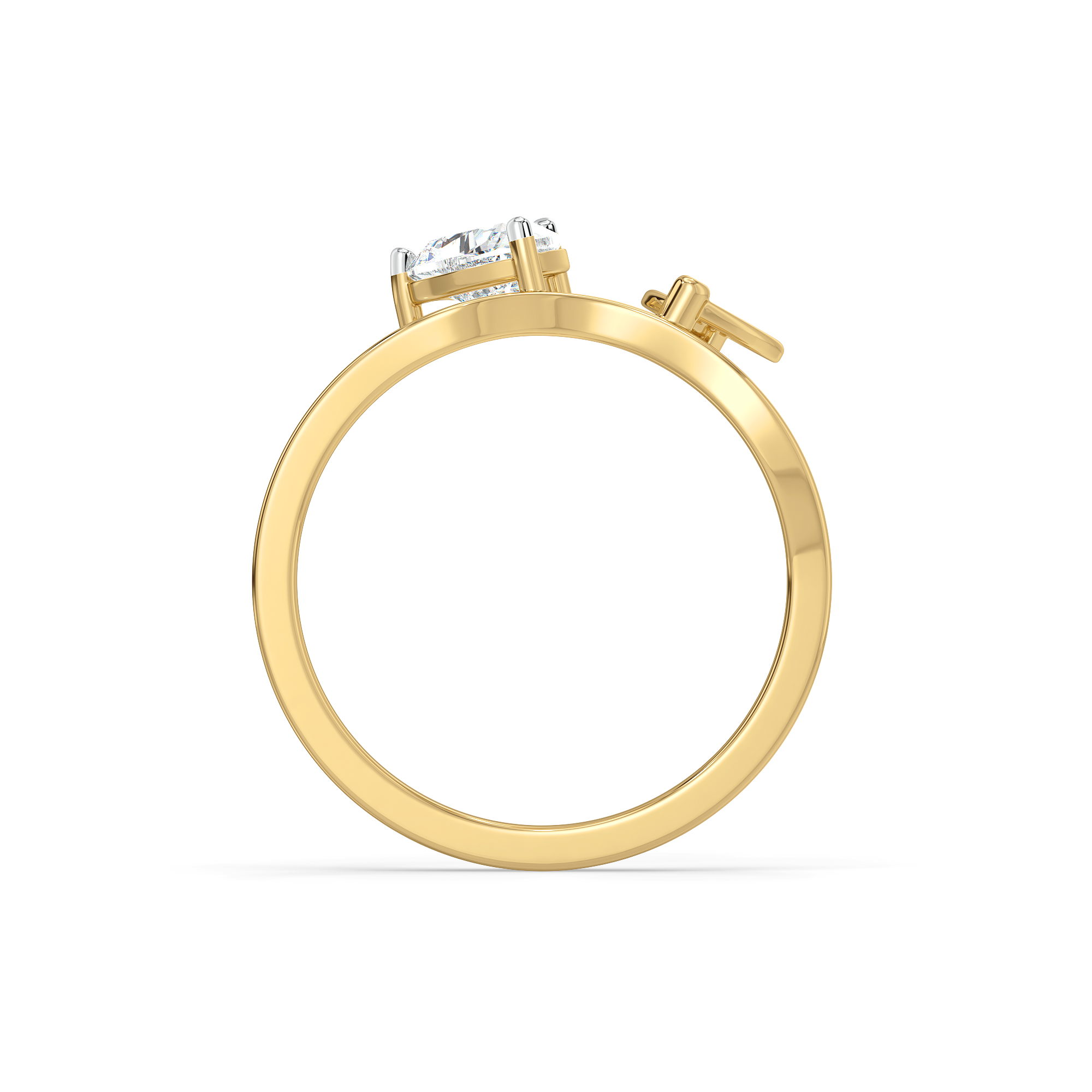 Little Bow Heart - Pure Gold Lab Diamond Ring