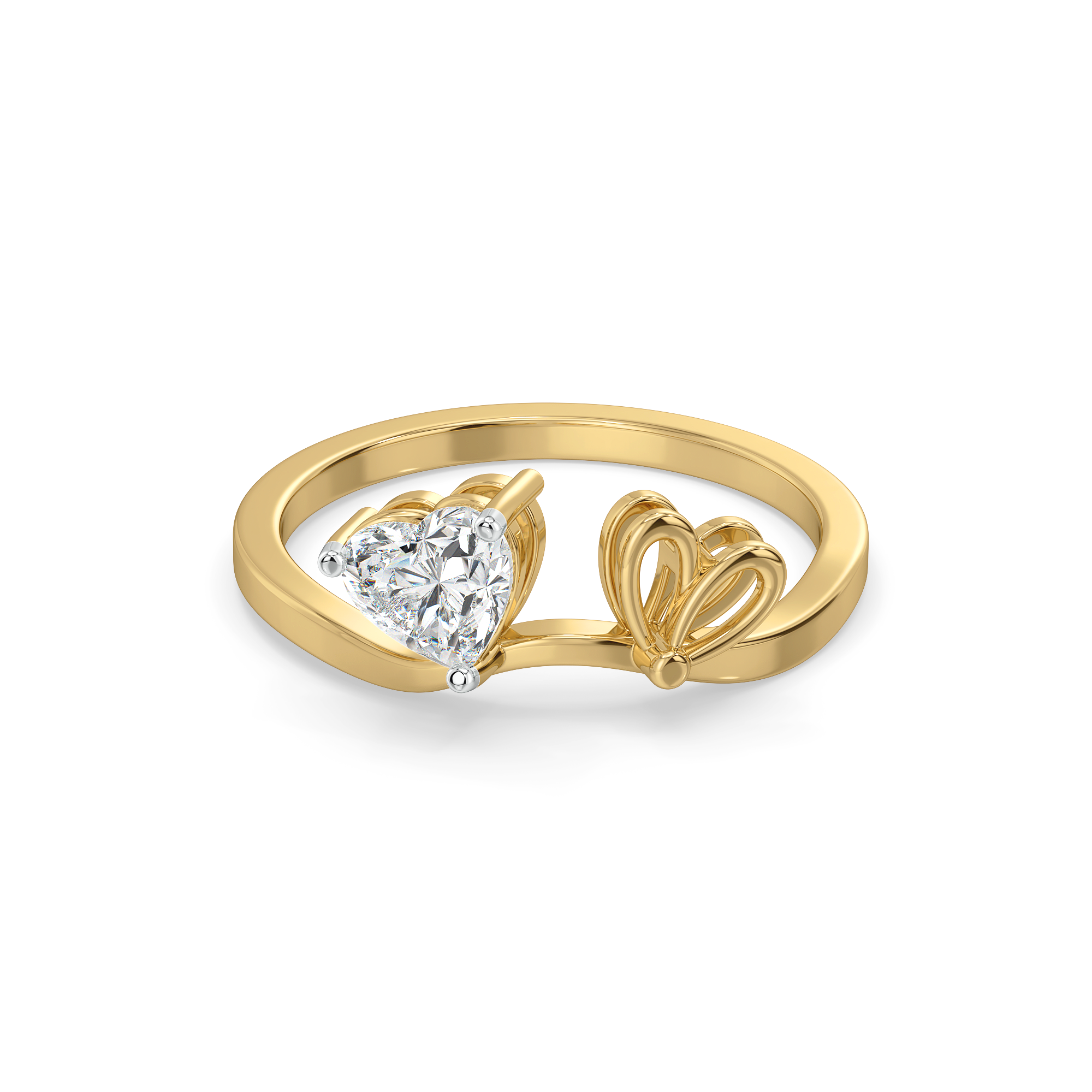 Little Bow Heart - Pure Gold Lab Diamond Ring Secondary image