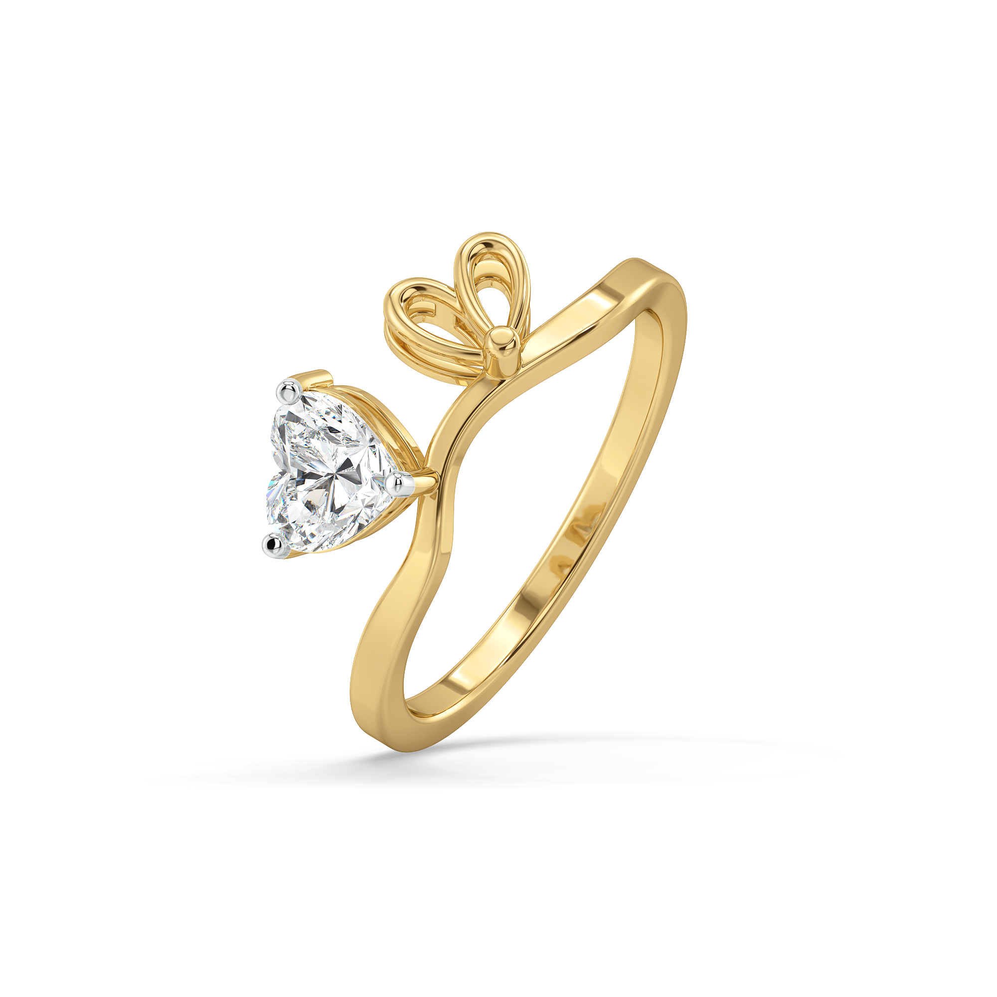 Little Bow Heart - Pure Gold Lab Diamond Ring Main image