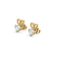 Little Bow Heart Stud - Pure Gold Lab Diamond Earrings