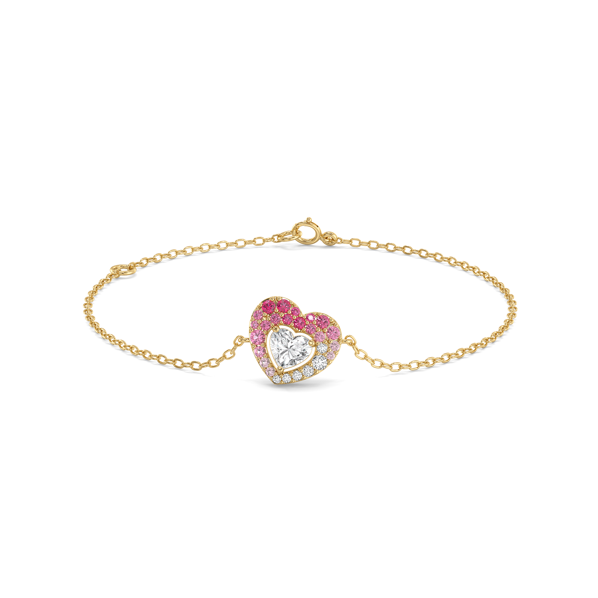 Rosé Heart - Pure Gold Lab Diamond Bracelet Main image