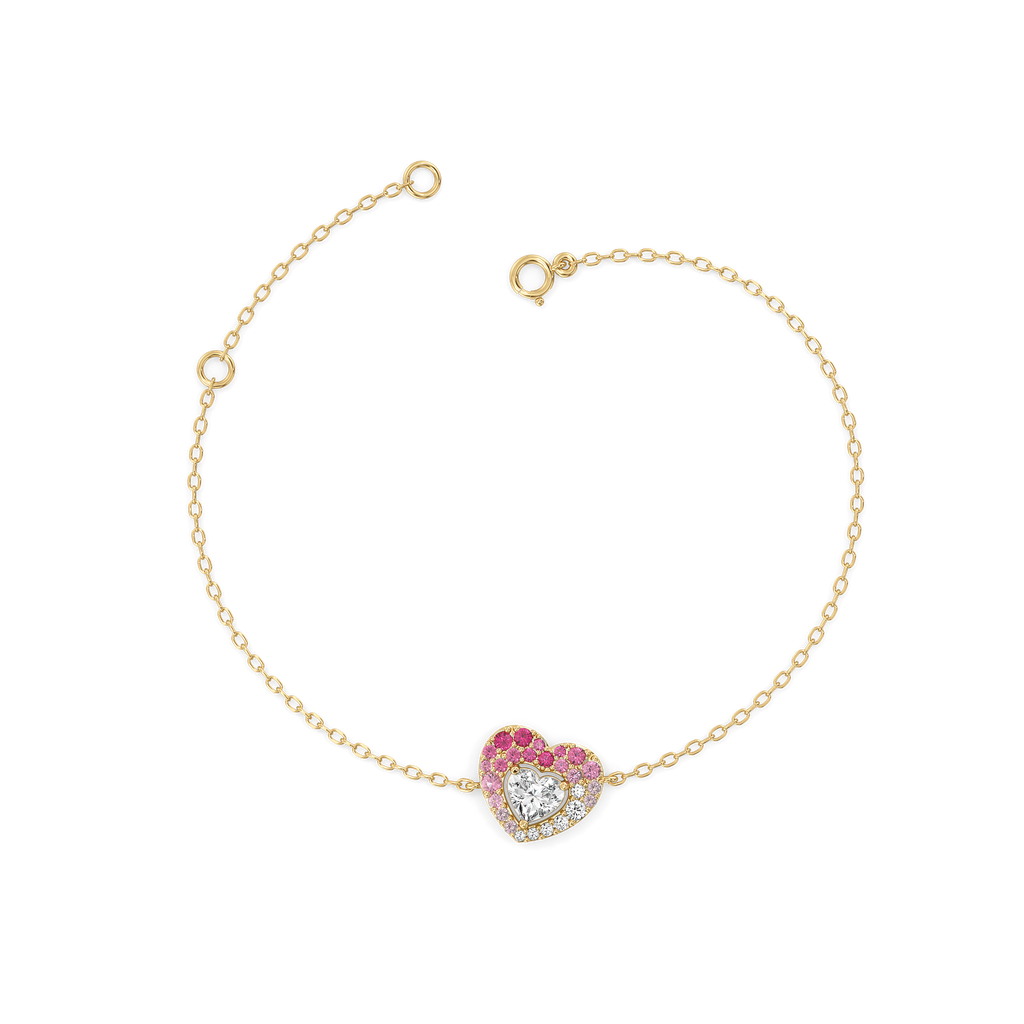 Rosé Heart - Pure Gold Lab Diamond Bracelet
