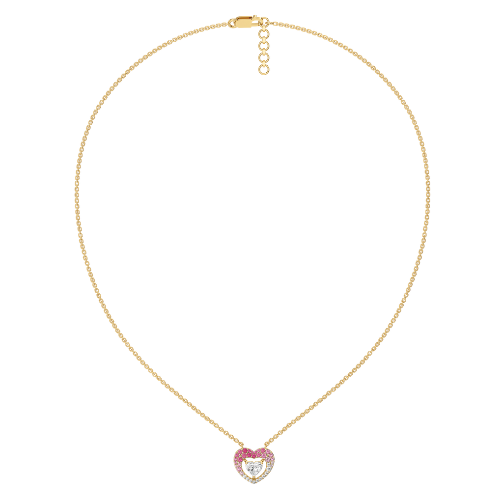 Rosé Heart - Pure Gold Lab Diamond Necklace