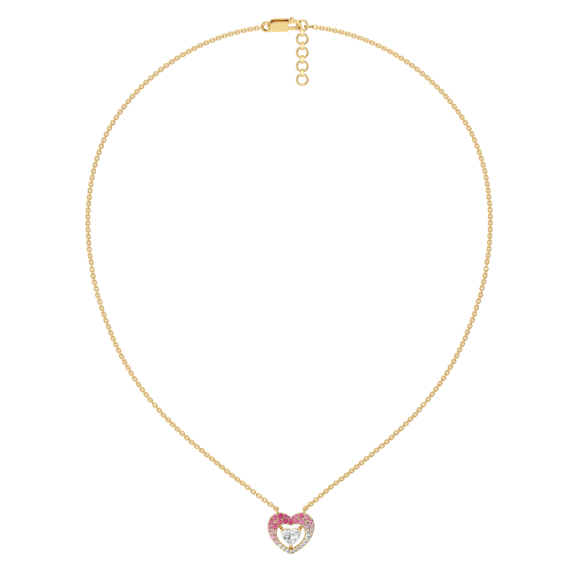 Rosé Heart - Pure Gold Lab Diamond Necklace
