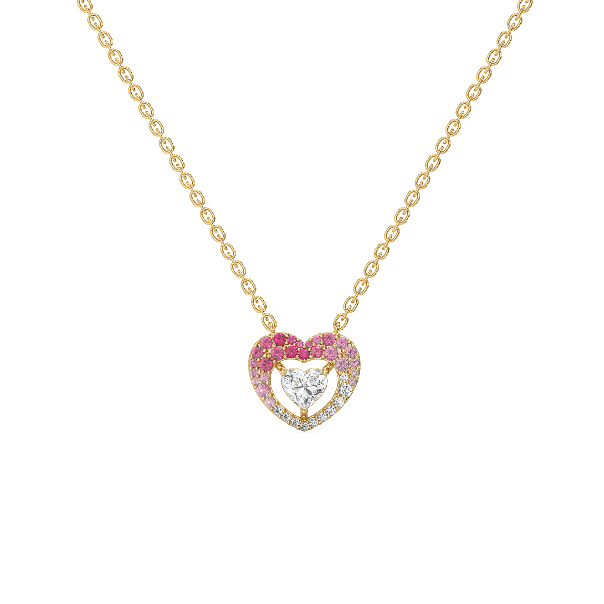 Rosé Heart - Pure Gold Lab Diamond Necklace Main image