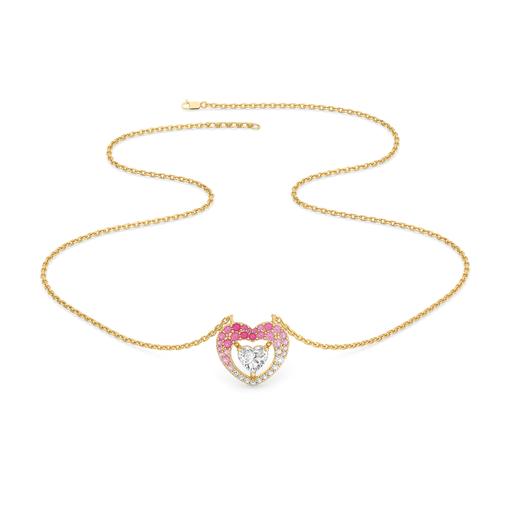 Rosé Heart - Pure Gold Lab Diamond Necklace