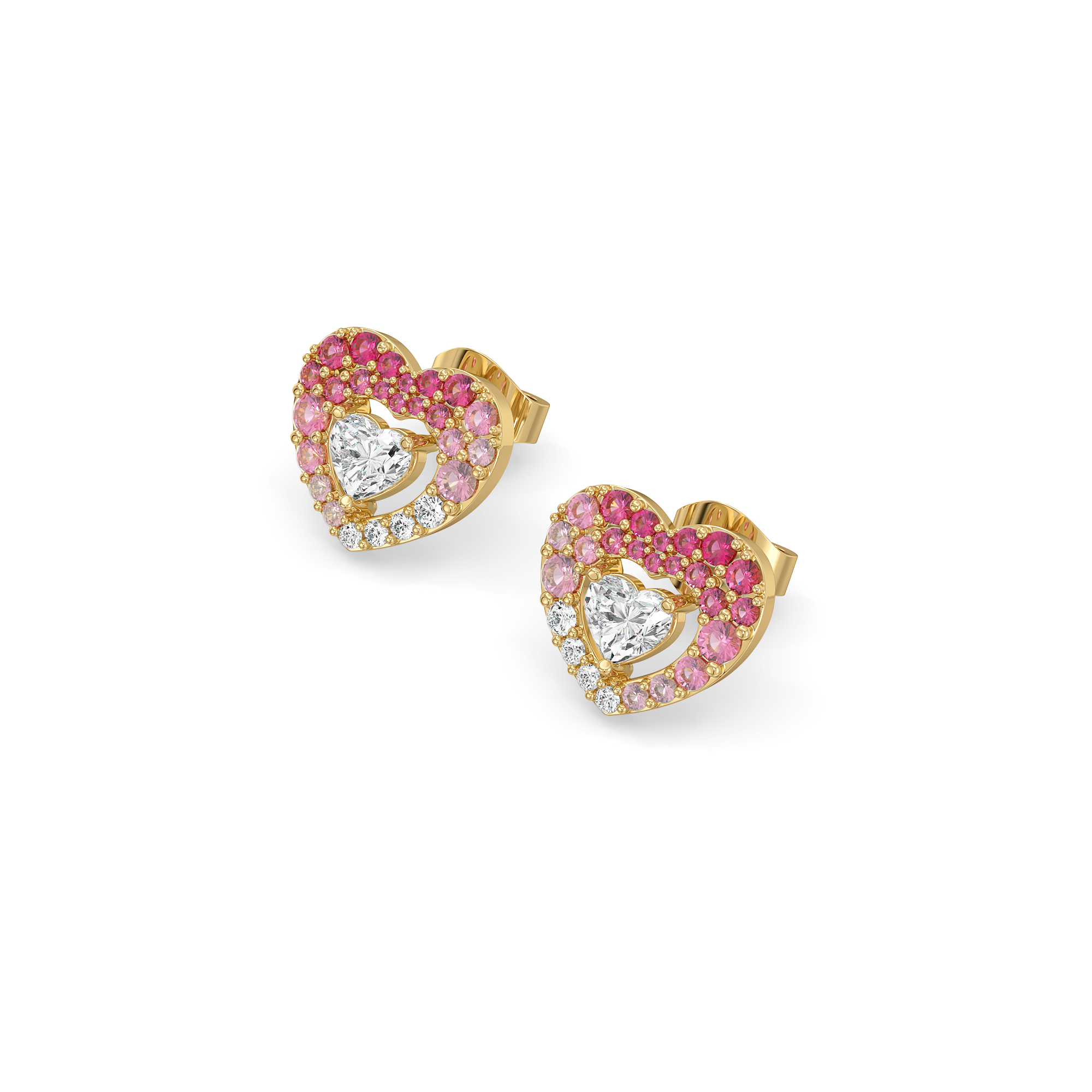 Rosé Heart Stud - Pure Gold Lab Diamond Earrings Main image
