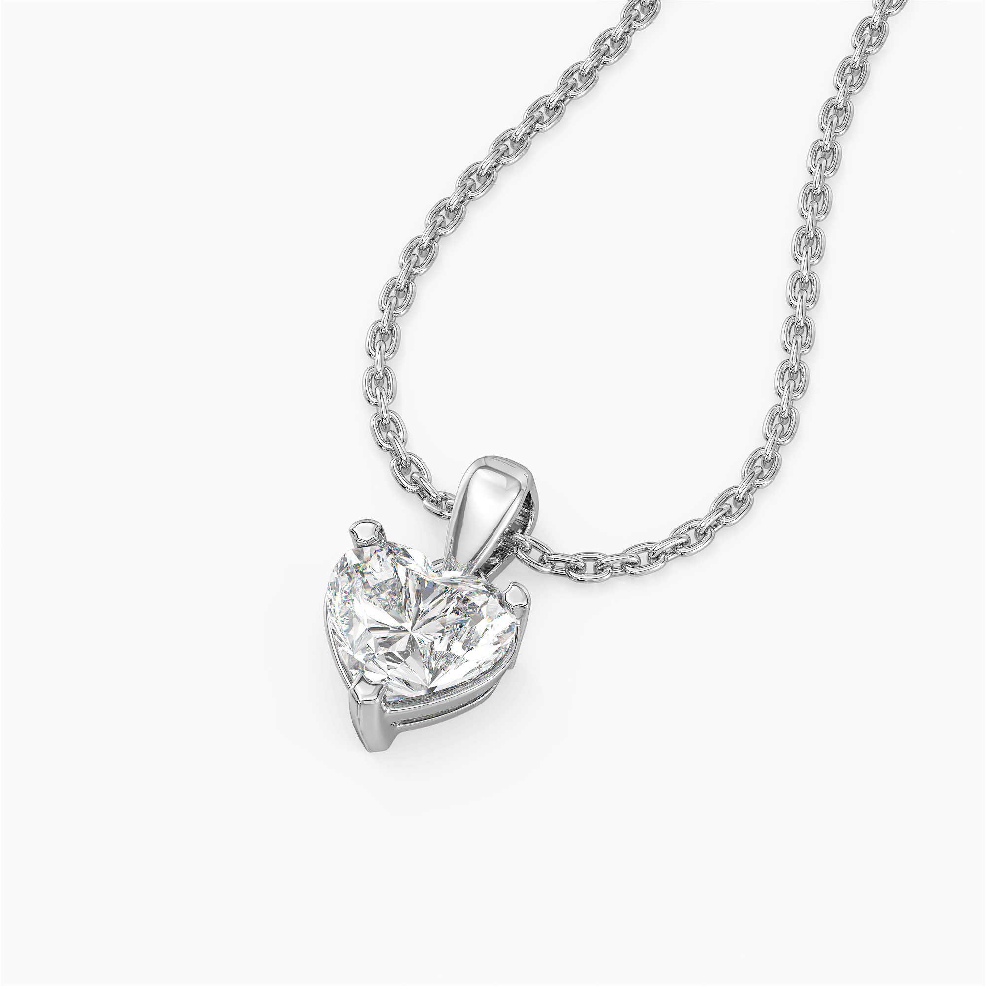 Snowed Heart - Pure Gold Lab Diamond Pendant Main image