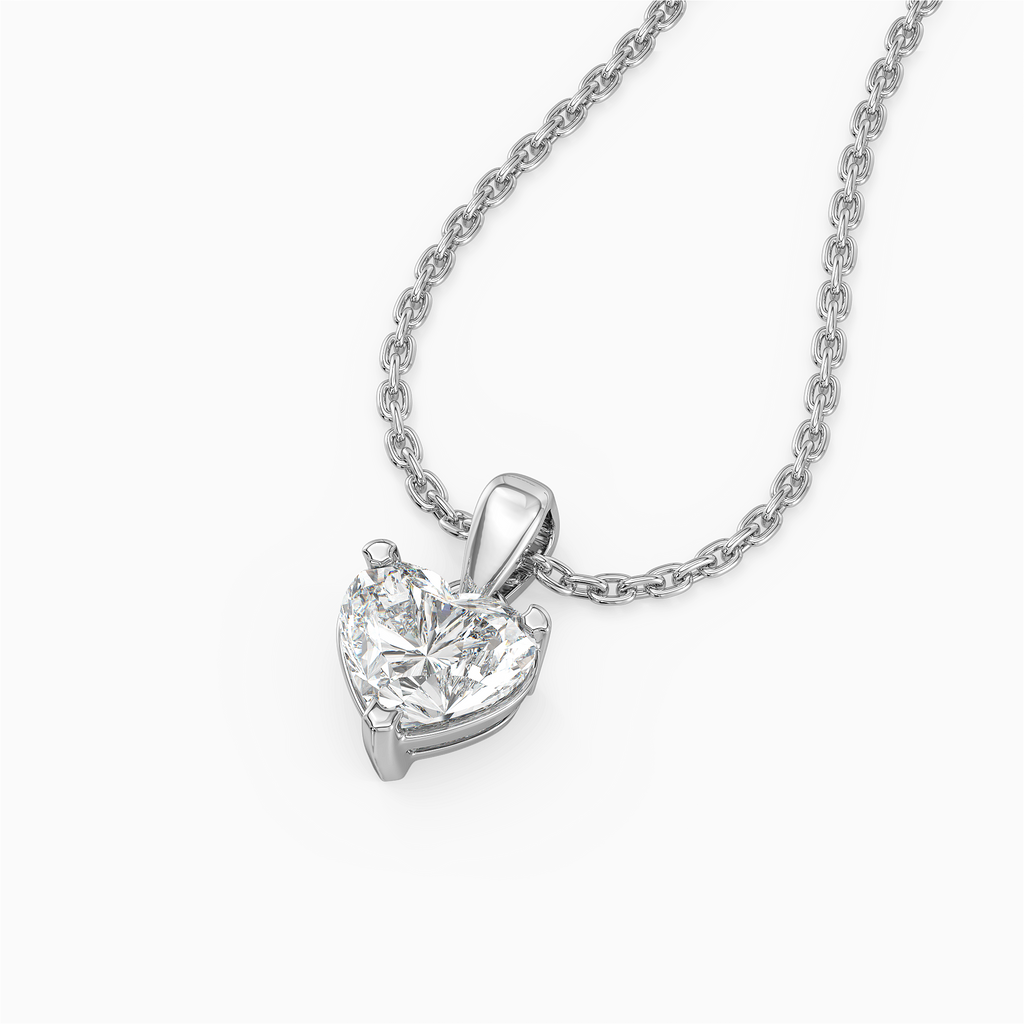 Snowed Heart - Pure Gold Lab Diamond Pendant
