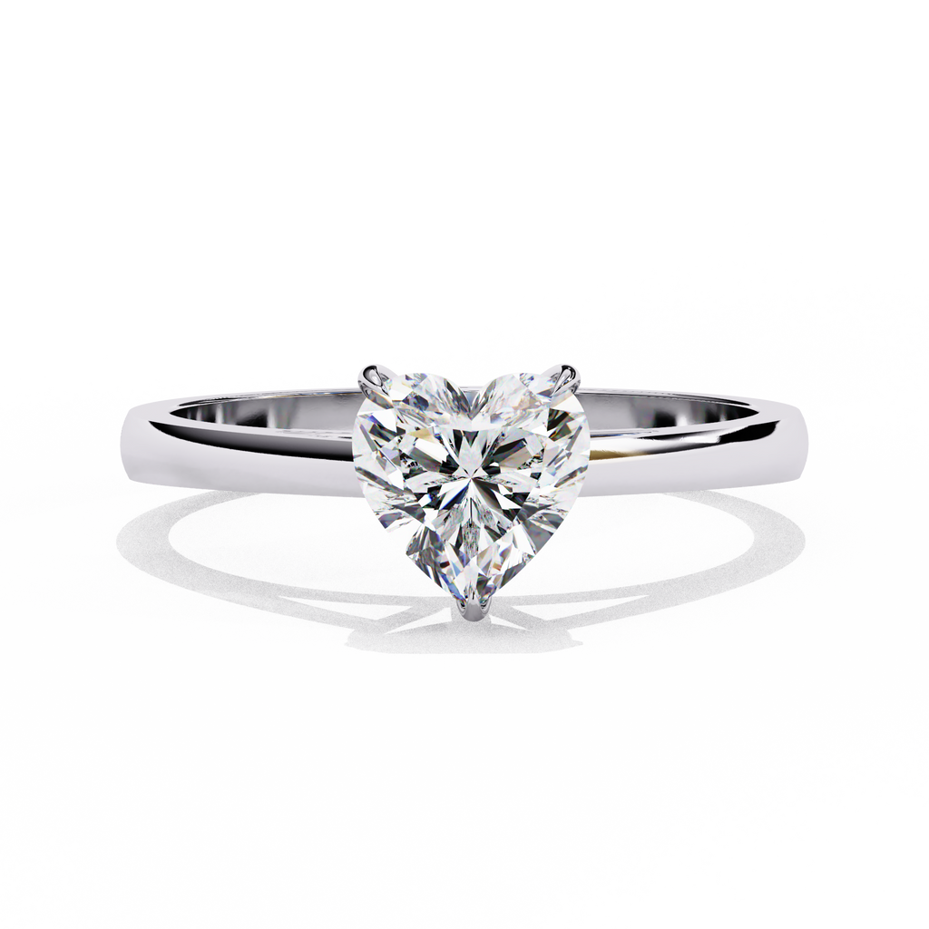 Snowed Heart - Pure Gold Lab Diamond Solitaire Ring