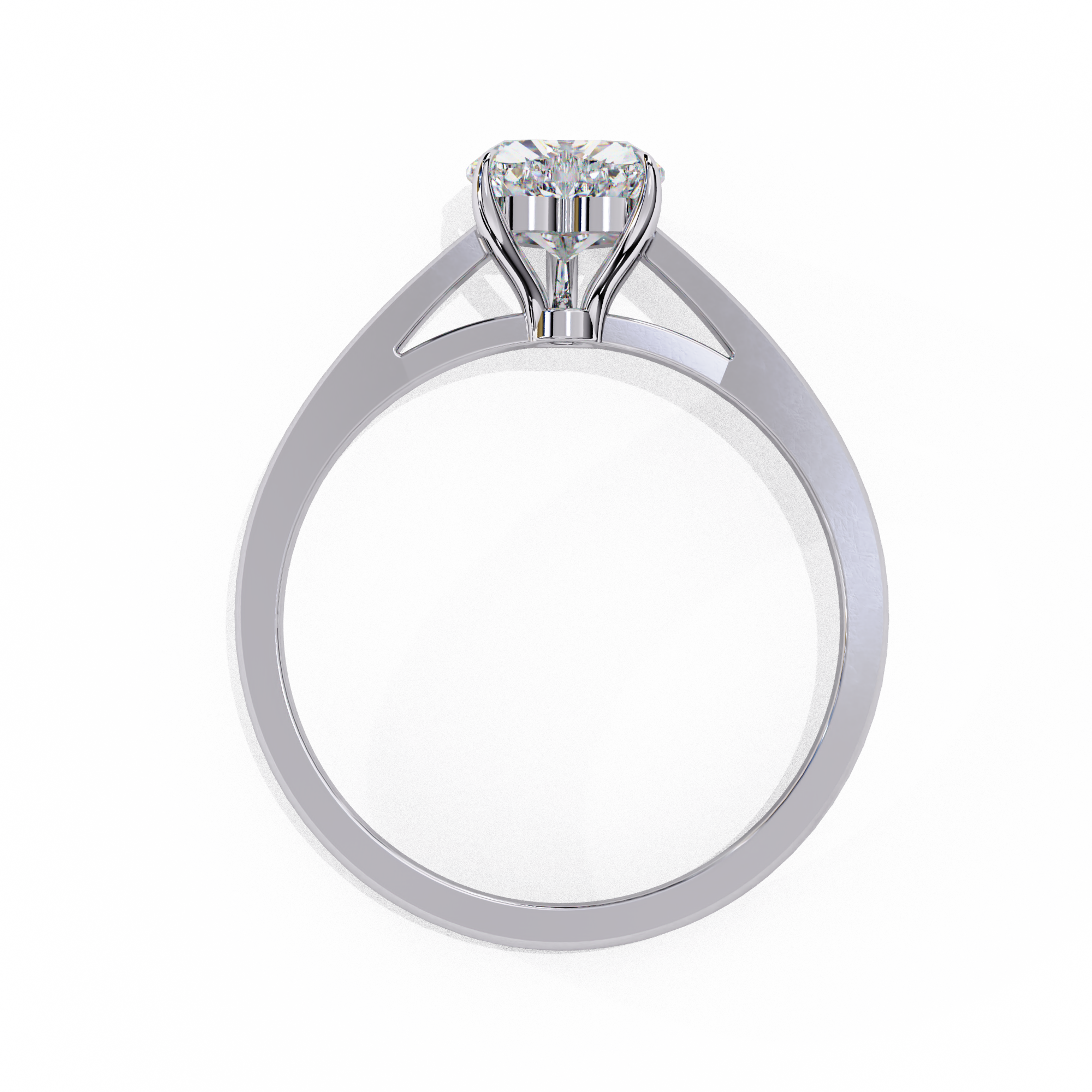 Snowed Heart - Pure Gold Lab Diamond Solitaire Ring