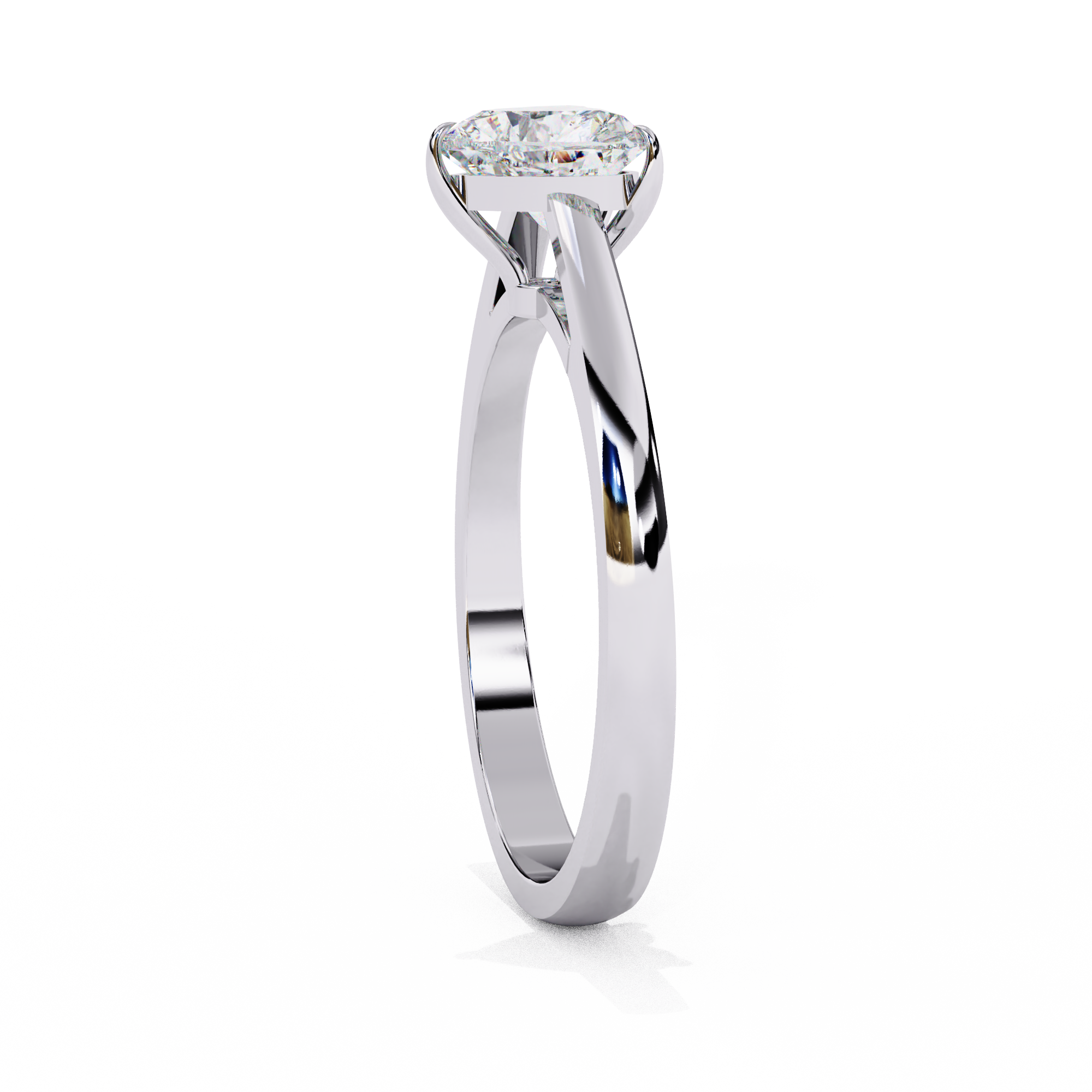 Snowed Heart - Pure Gold Lab Diamond Solitaire Ring