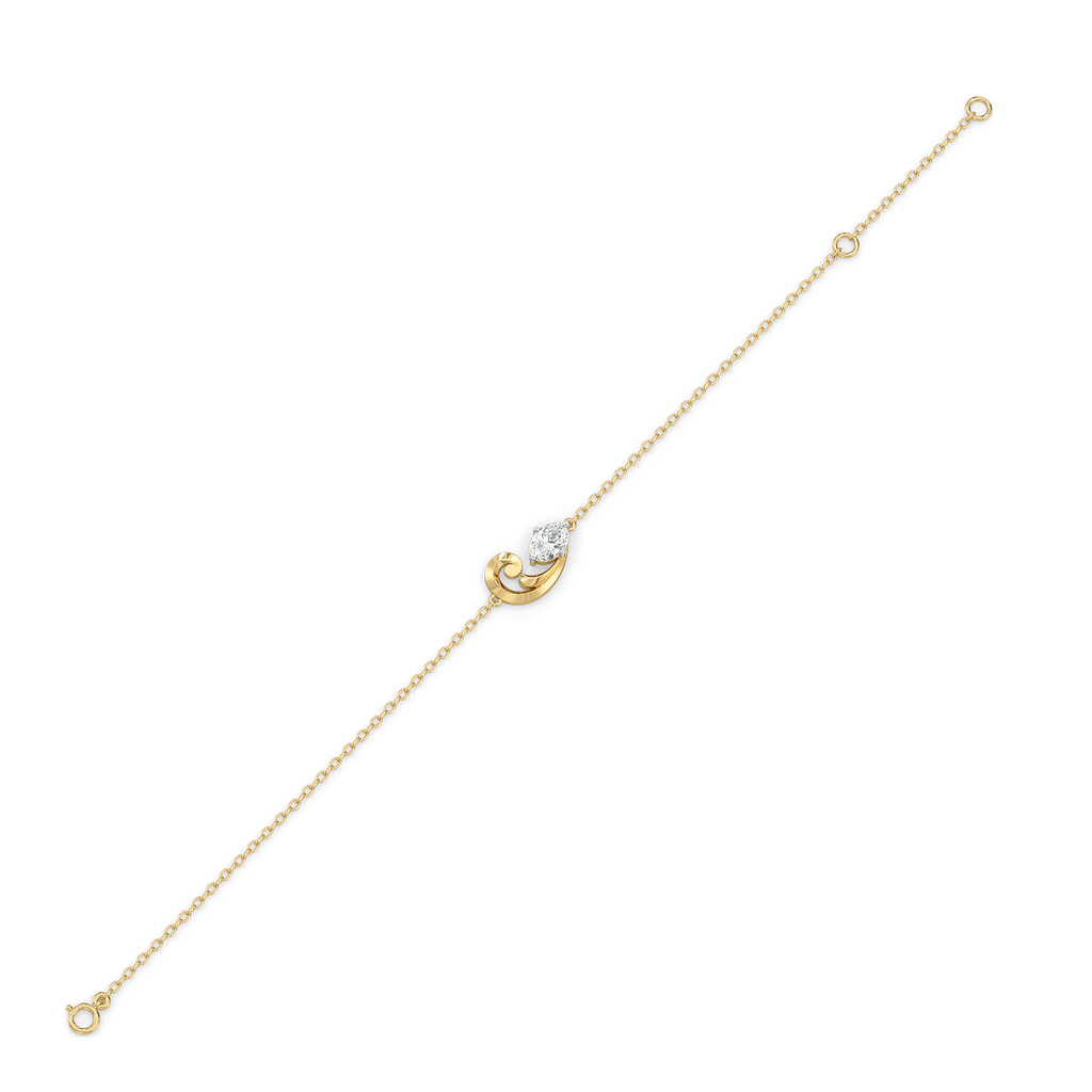 Baroque Grace - Pure Gold Oval Lab Diamond Bracelet