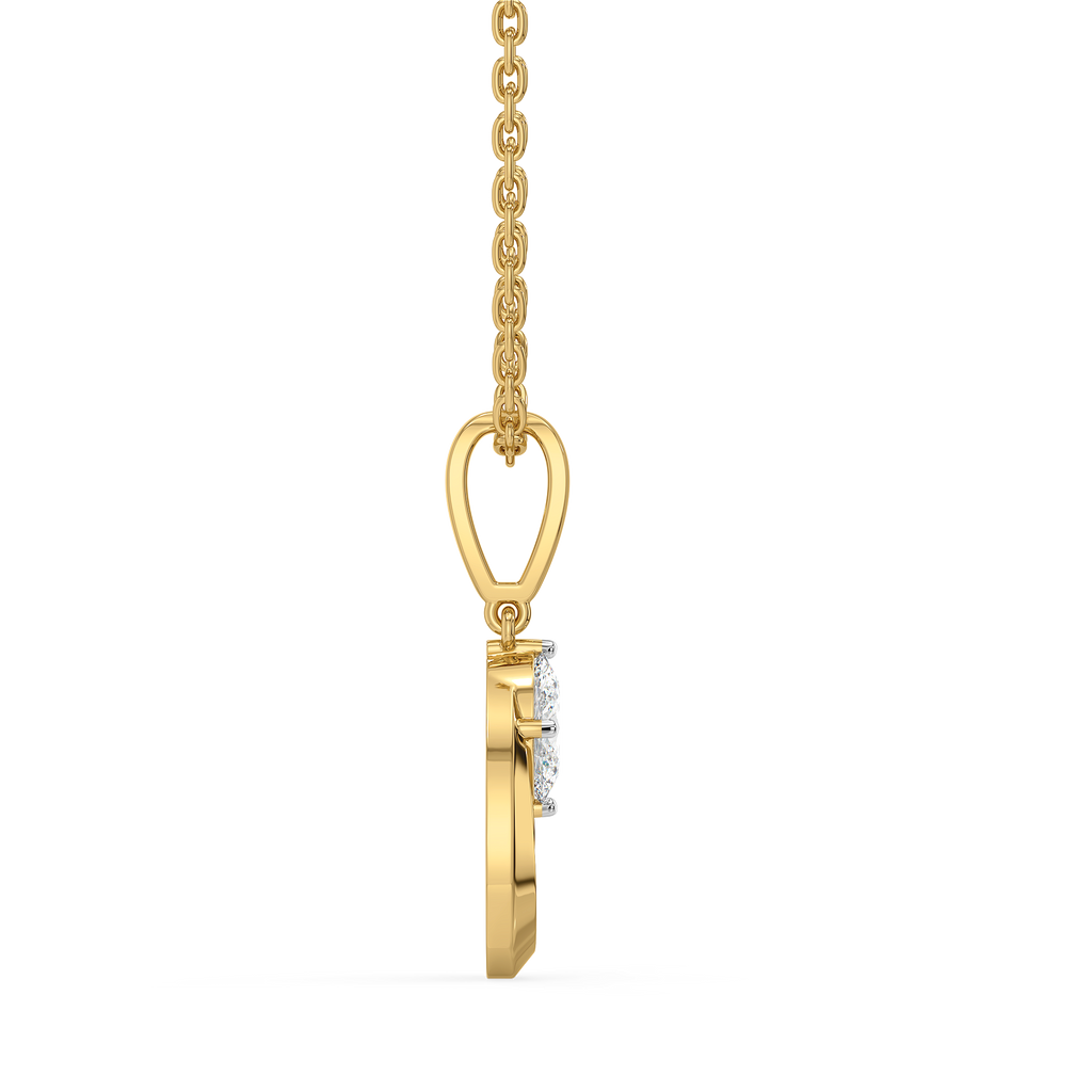 Baroque Grace - Pure Gold Oval Lab Diamond Pendant