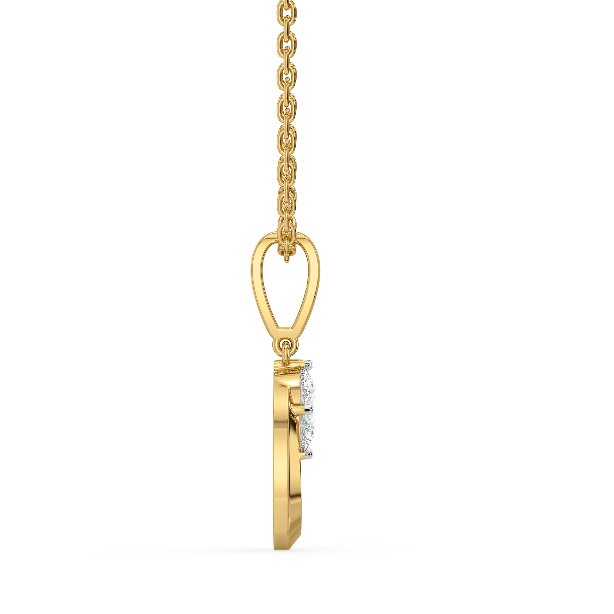 Baroque Grace - Pure Gold Oval Lab Diamond Pendant