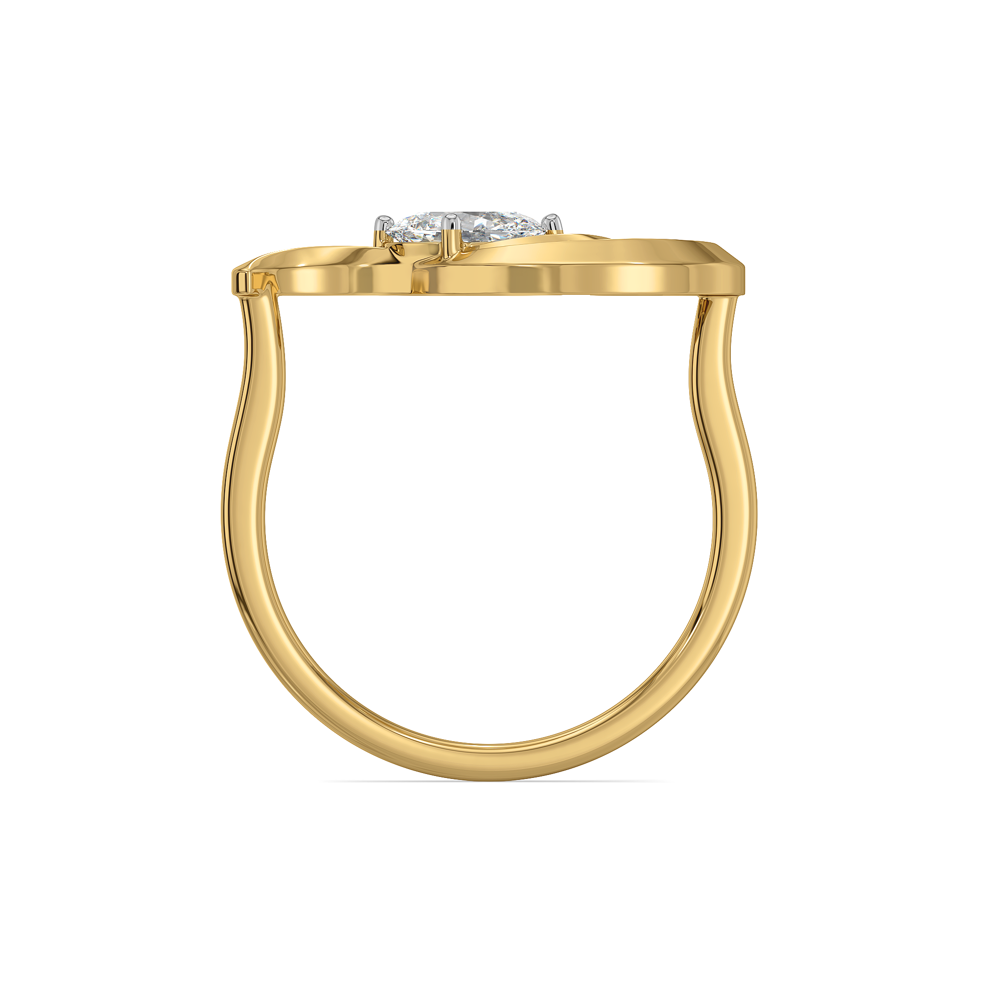 Baroque Grace - Pure Gold Oval Lab Diamond Ring
