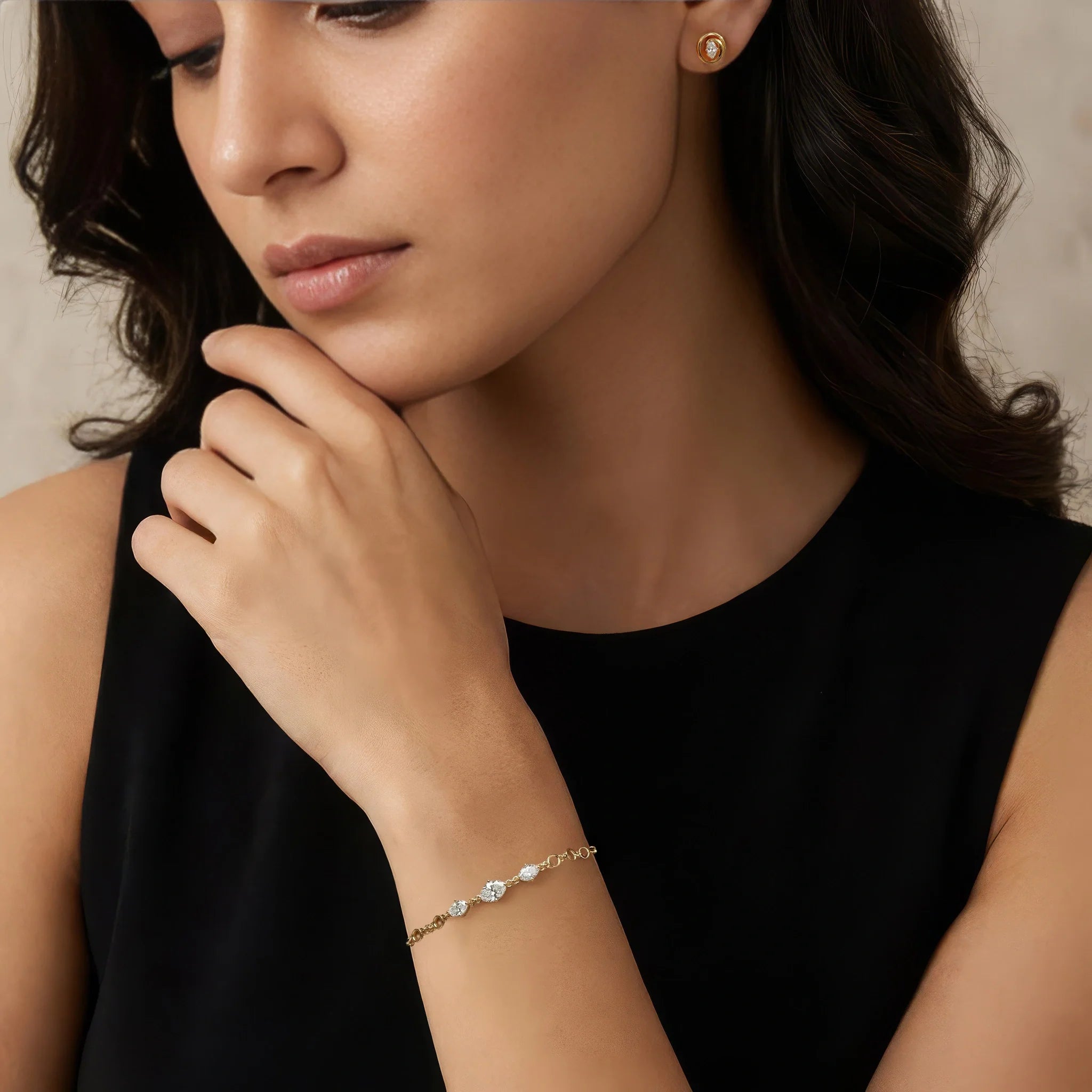 Oval Serenity - Pure Gold Lab Diamond Bracelet