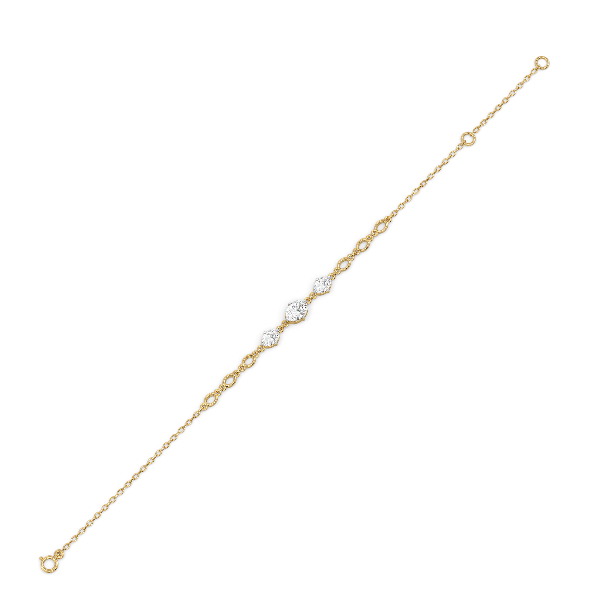 Oval Serenity - Pure Gold Lab Diamond Bracelet