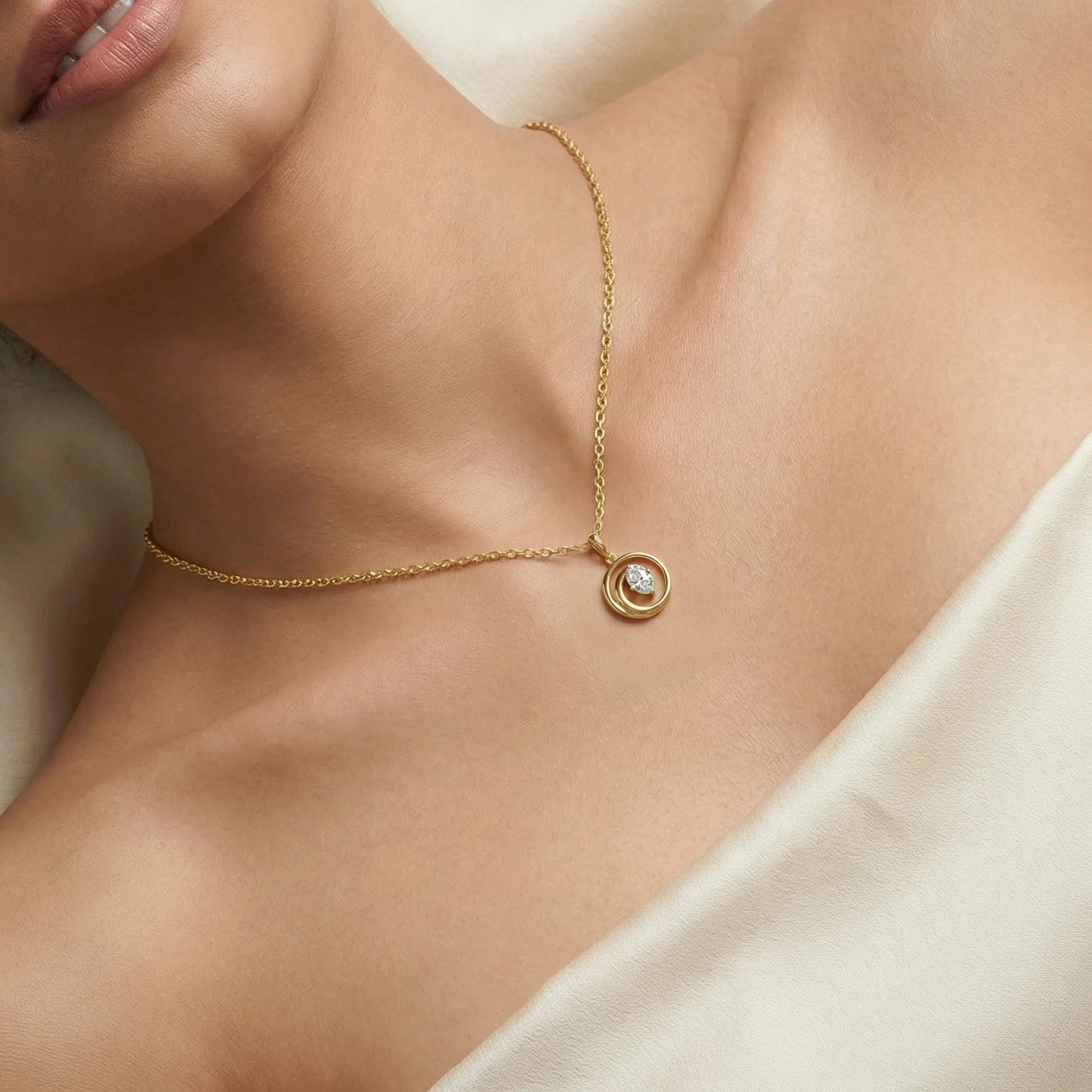 Oval Serenity - Pure Gold Lab Diamond Pendant Secondary image
