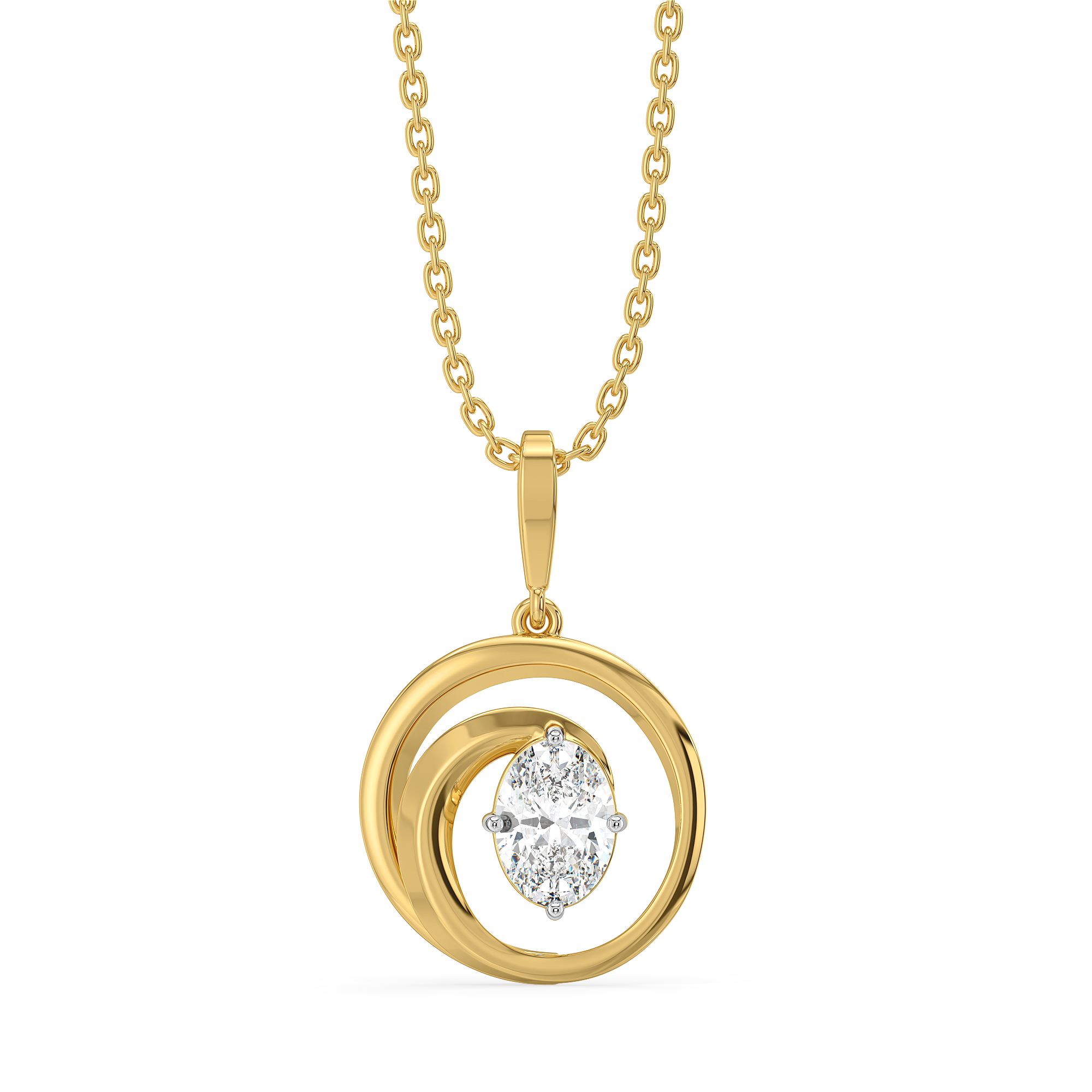 Oval Serenity - Pure Gold Lab Diamond Pendant Main image