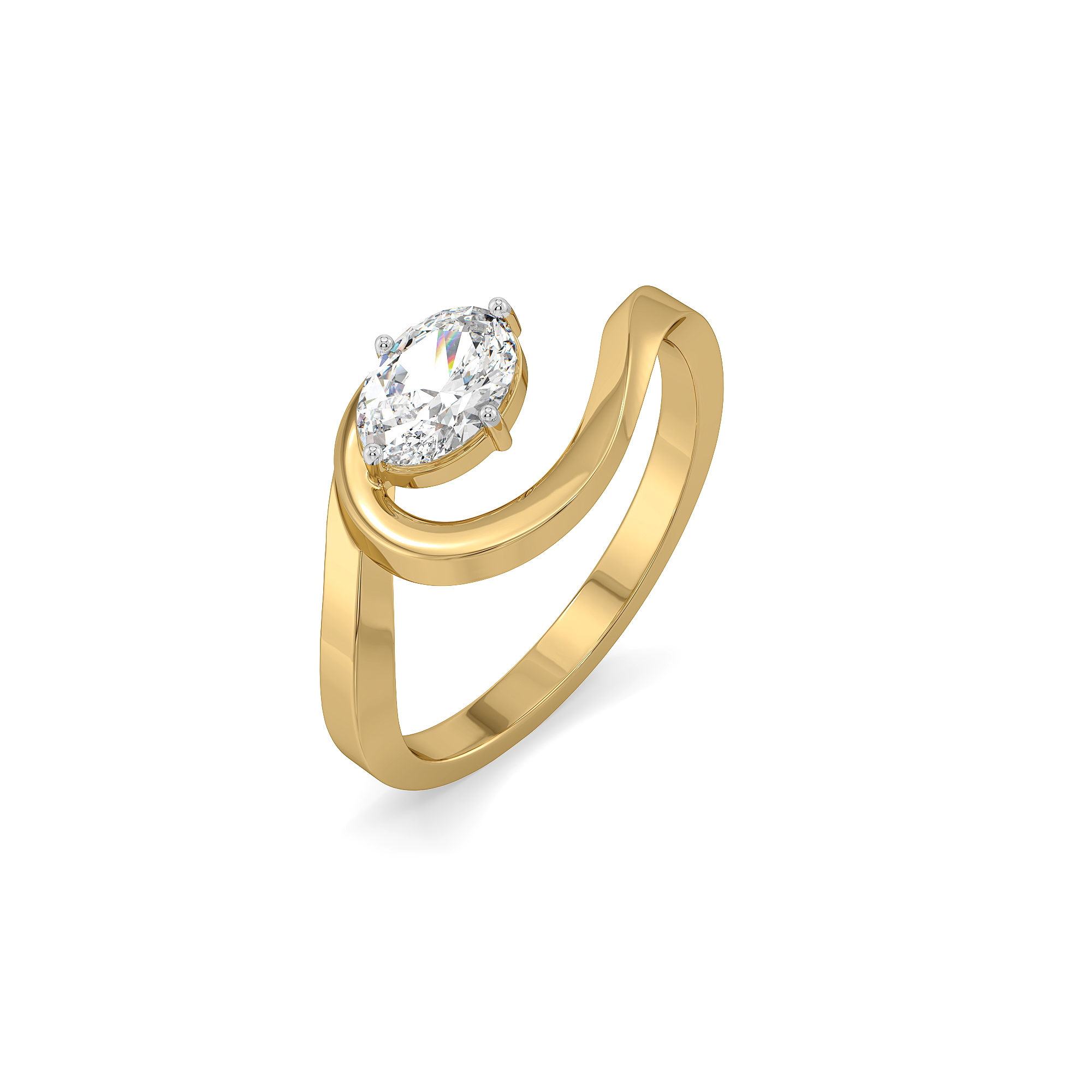 Oval Serenity - Pure Gold Lab Diamond Solitaire Ring Main image