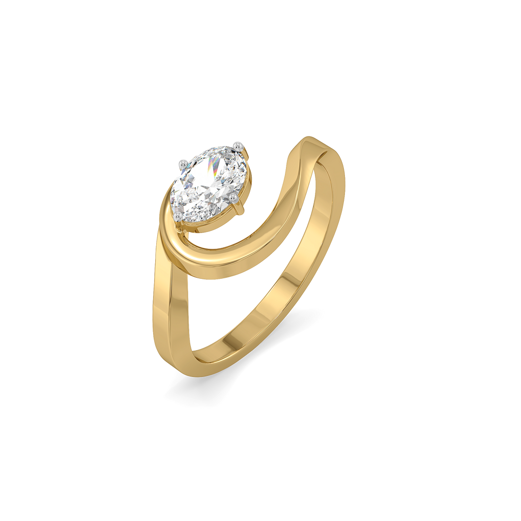 Oval Serenity - Pure Gold Lab Diamond Solitaire Ring