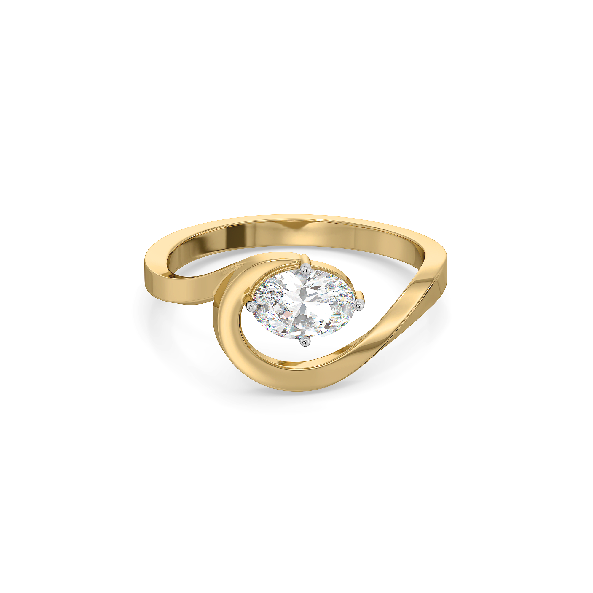Oval Serenity - Pure Gold Lab Diamond Solitaire Ring
