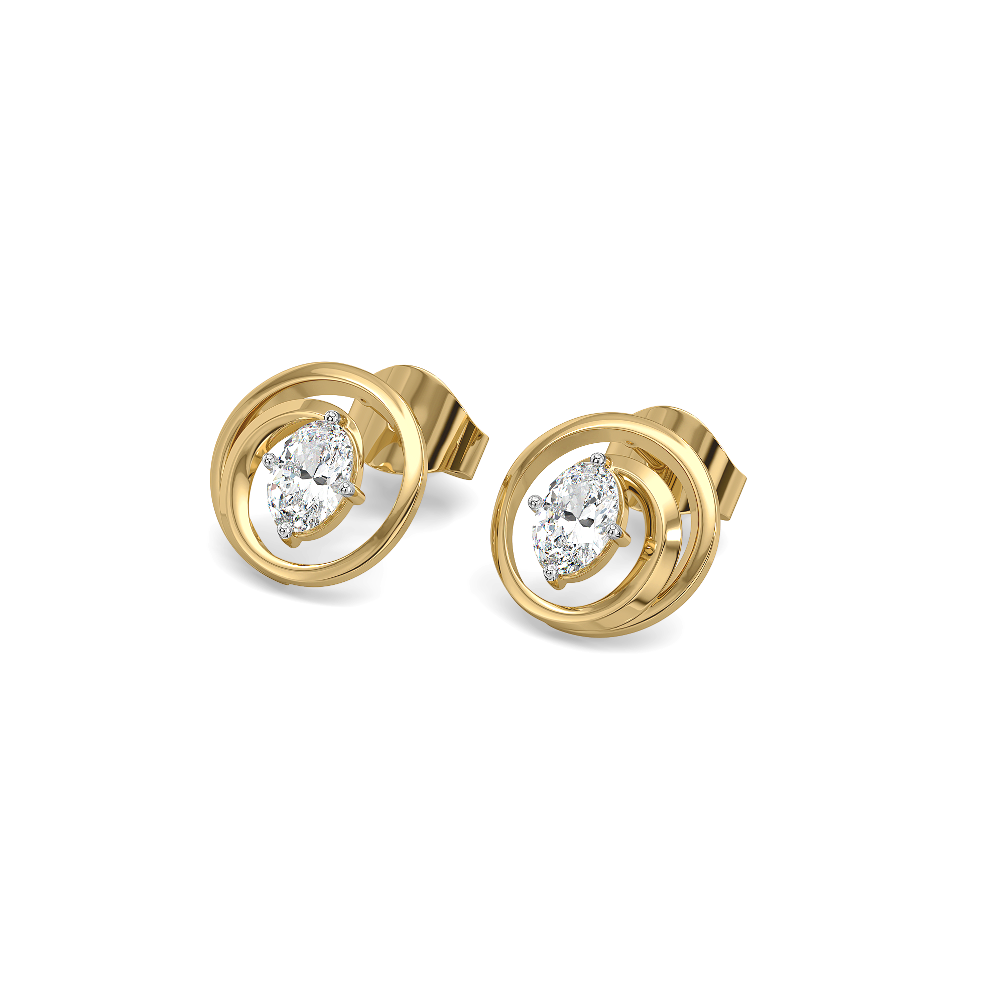 Oval Serenity - Pure Gold Lab Diamond Earrings Main image