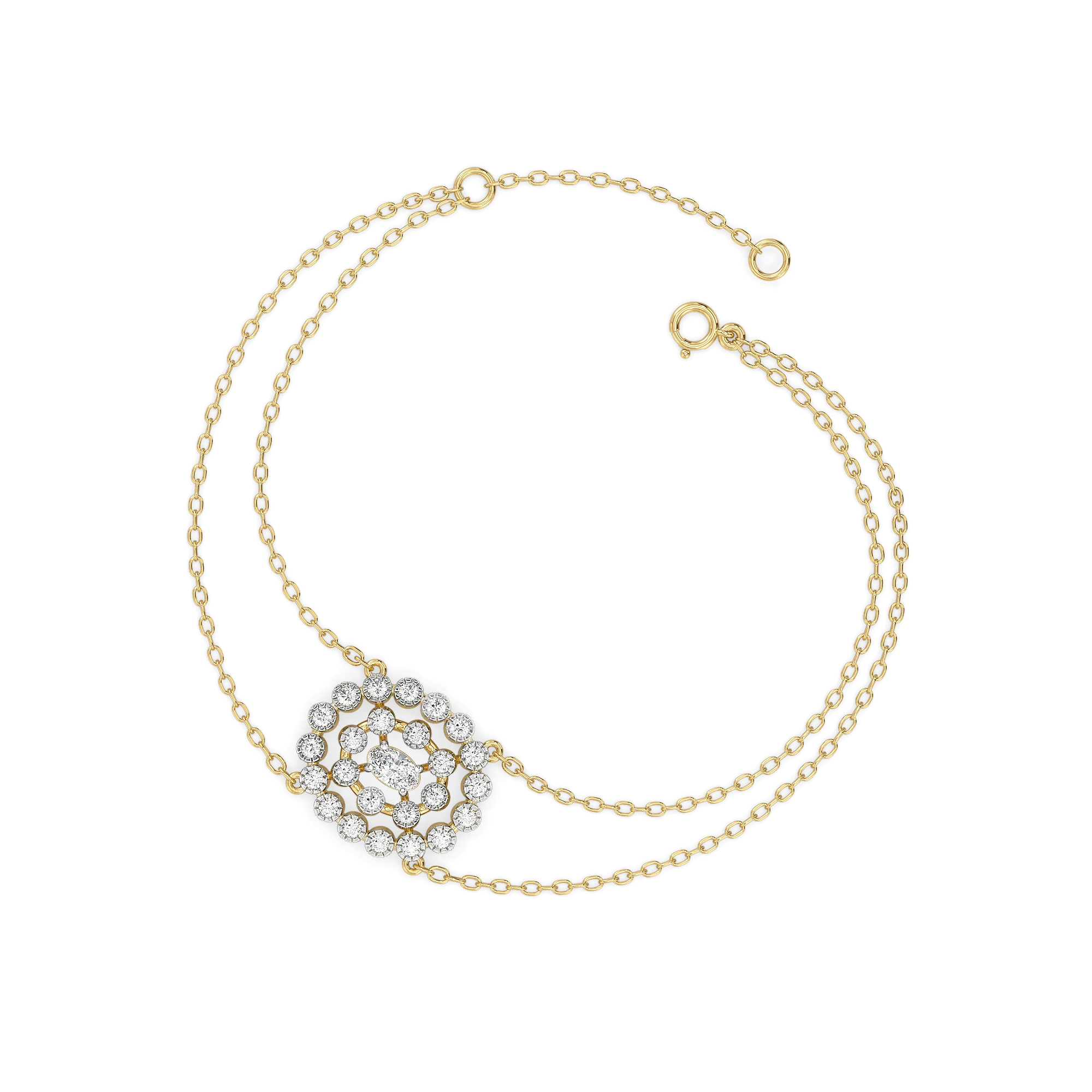 Oval Radiance - Pure Gold Lab Diamond Solitaire Bracelet