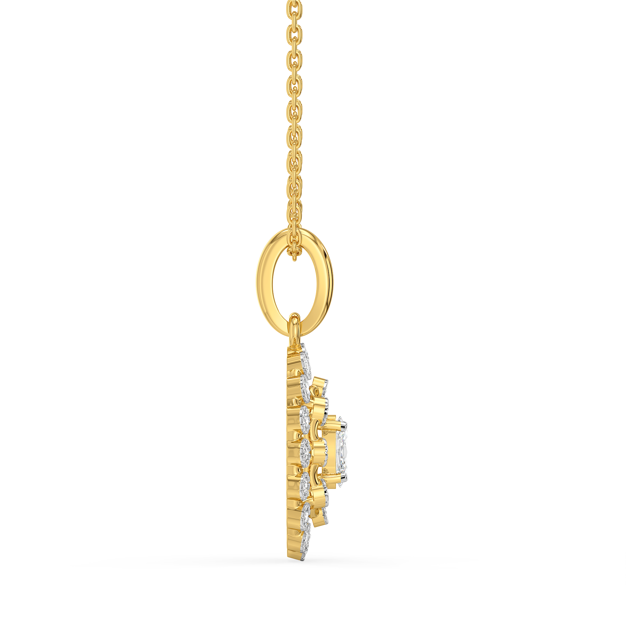 Oval Radiance - Pure Gold Lab Diamond Solitaire Pendant