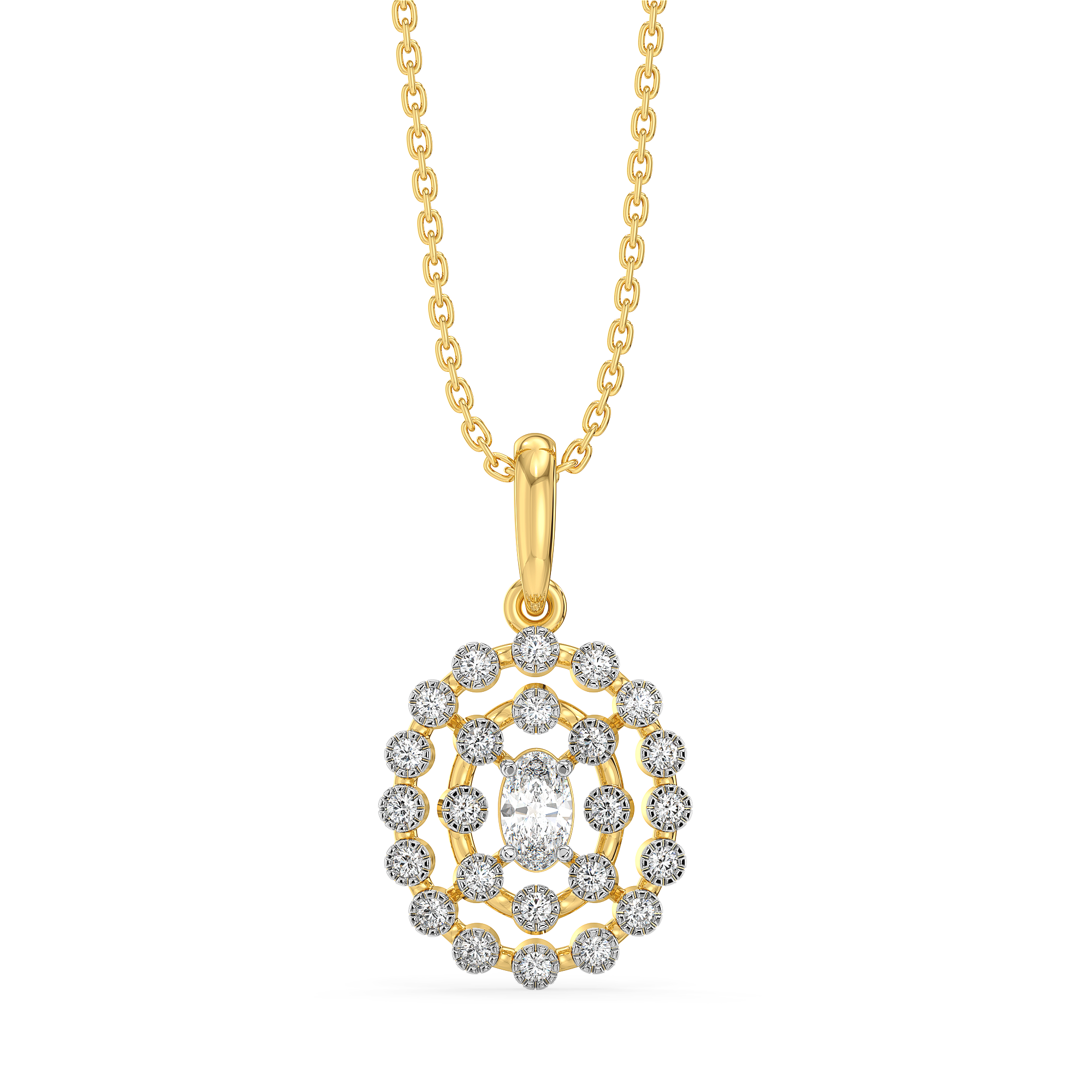 Oval Radiance - Pure Gold Lab Diamond Solitaire Pendant Main image