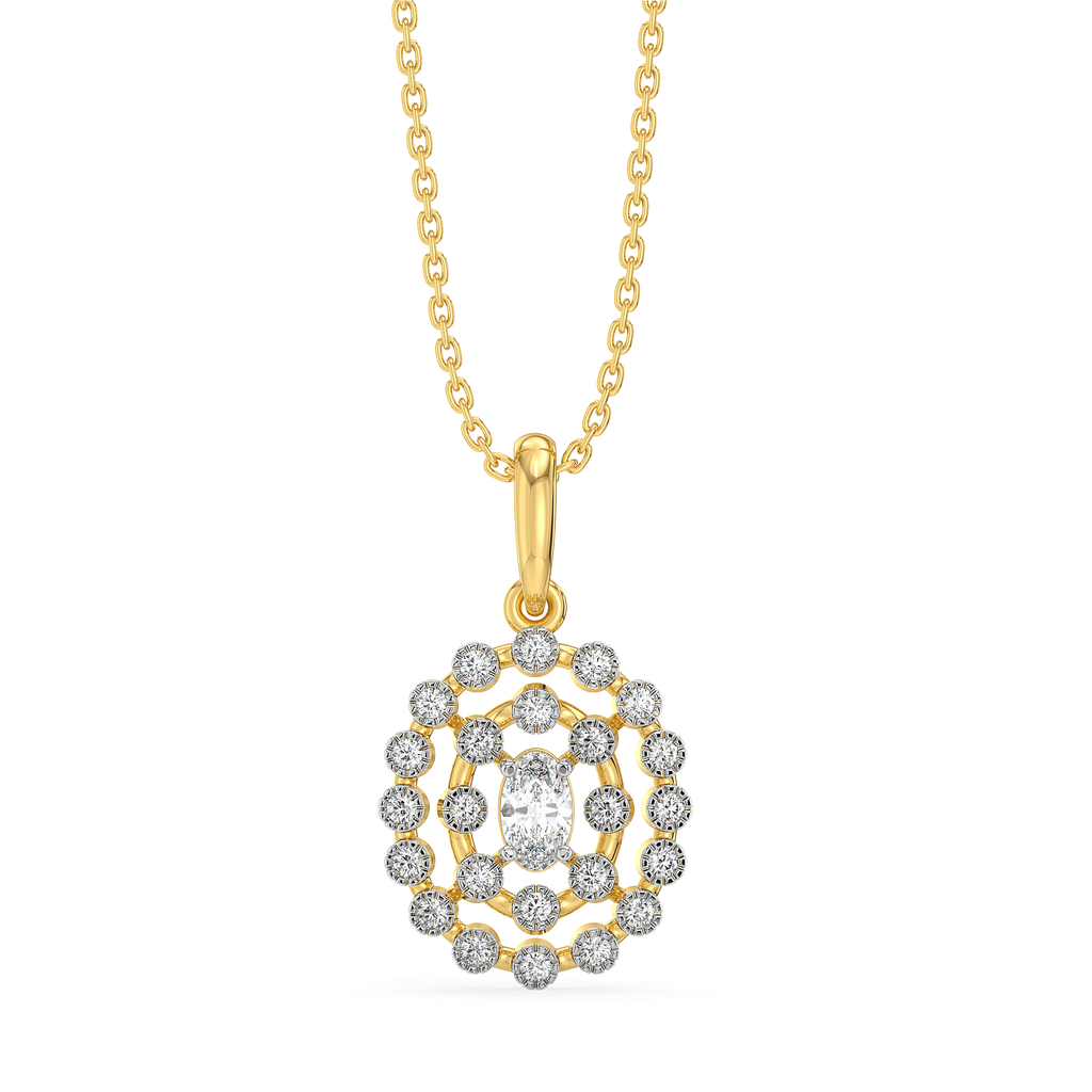 Oval Radiance - Pure Gold Lab Diamond Solitaire Pendant