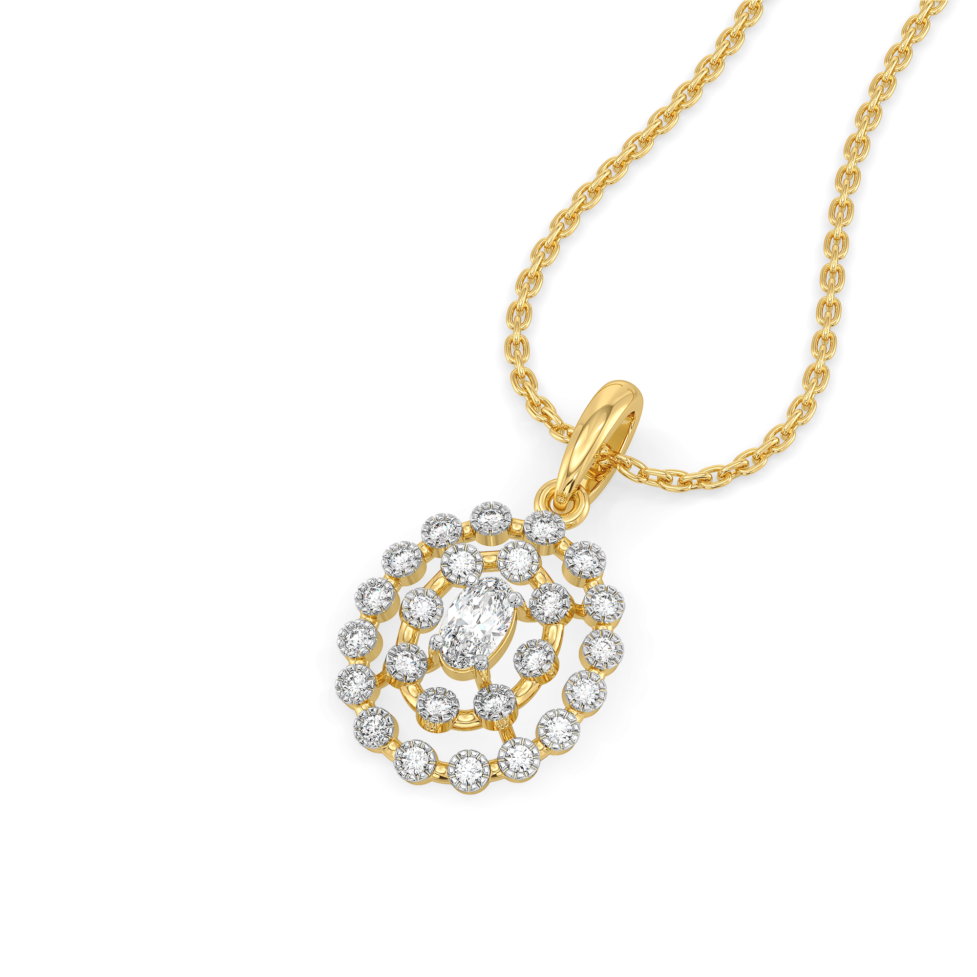 Oval Radiance - Pure Gold Lab Diamond Solitaire Pendant