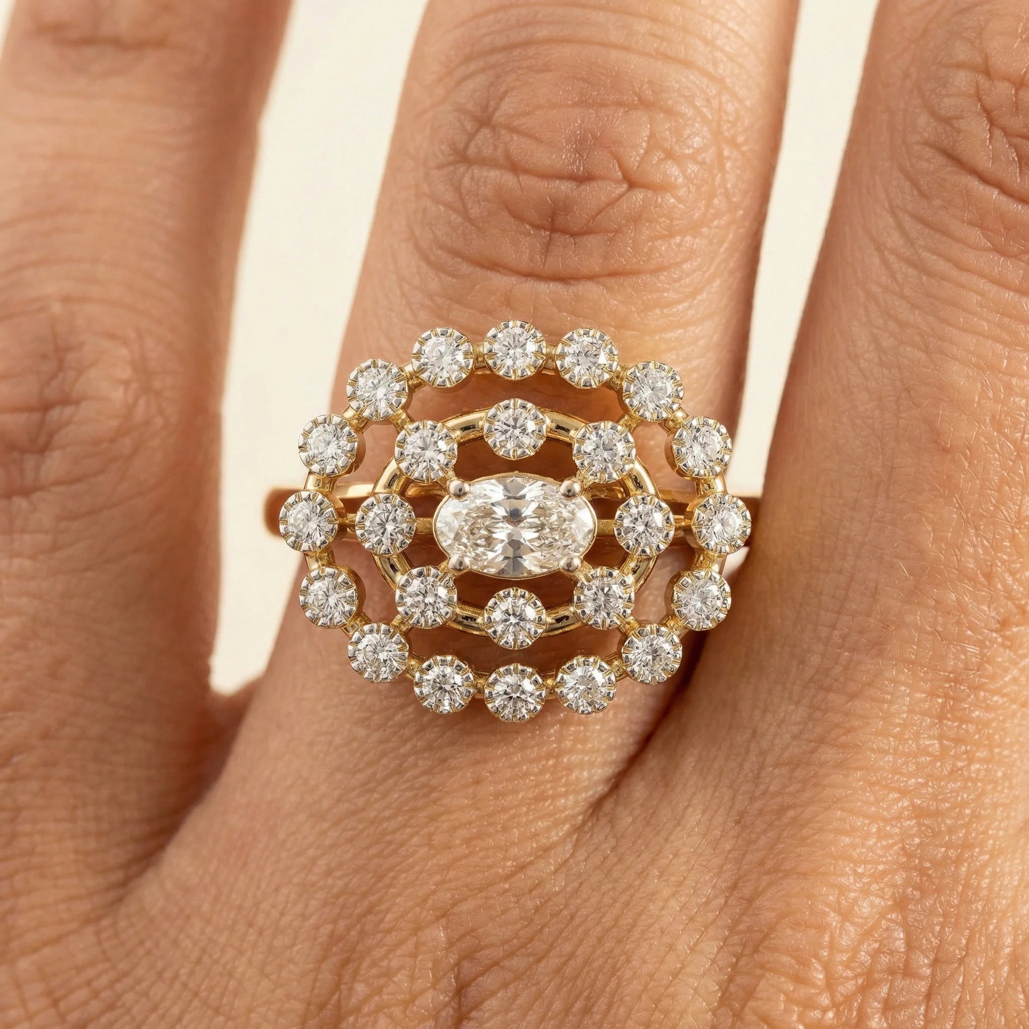 Oval Radiance - Pure Gold Lab Diamond Solitaire Ring Secondary image