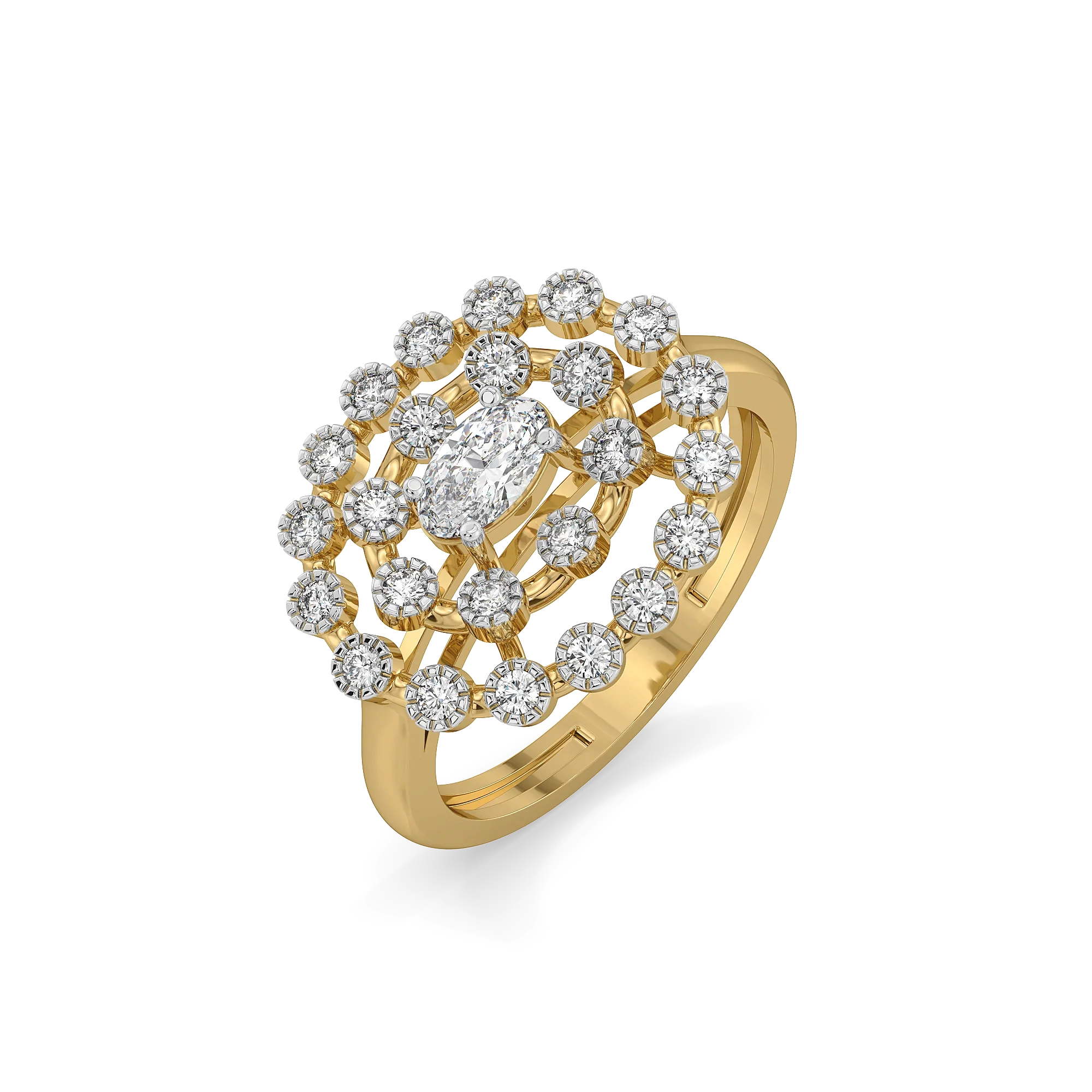 Oval Radiance - Pure Gold Lab Diamond Solitaire Ring Main image