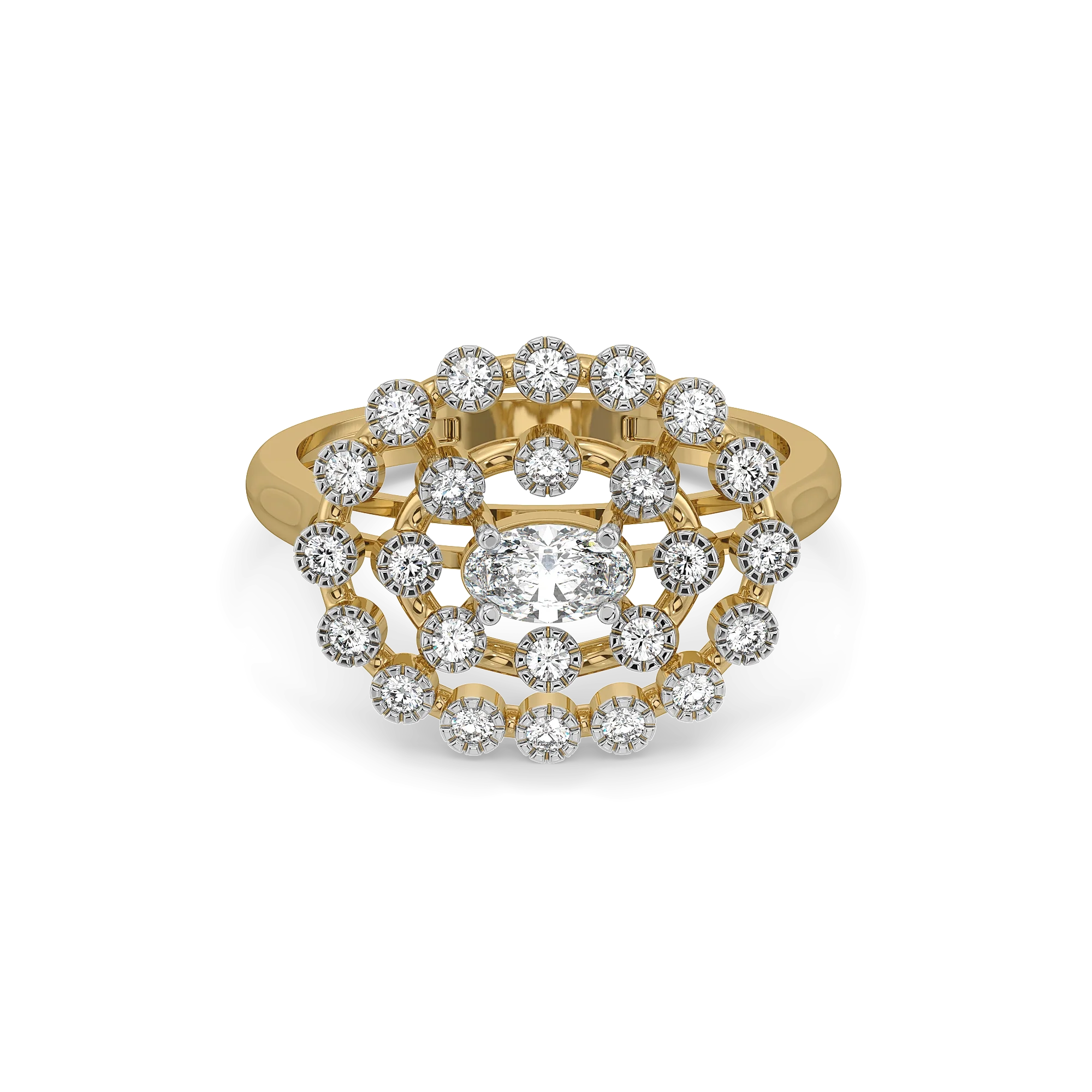 Oval Radiance - Pure Gold Lab Diamond Solitaire Ring